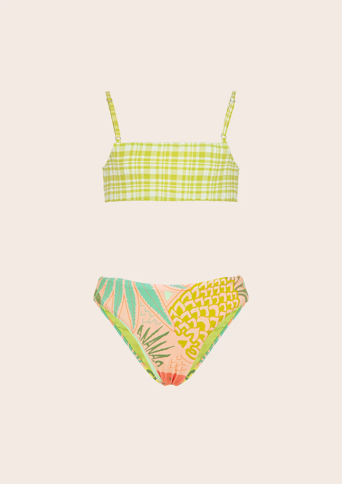 Bikini Bambina F**K Top con Slip Fisso Fantasia G1D01UF-X20