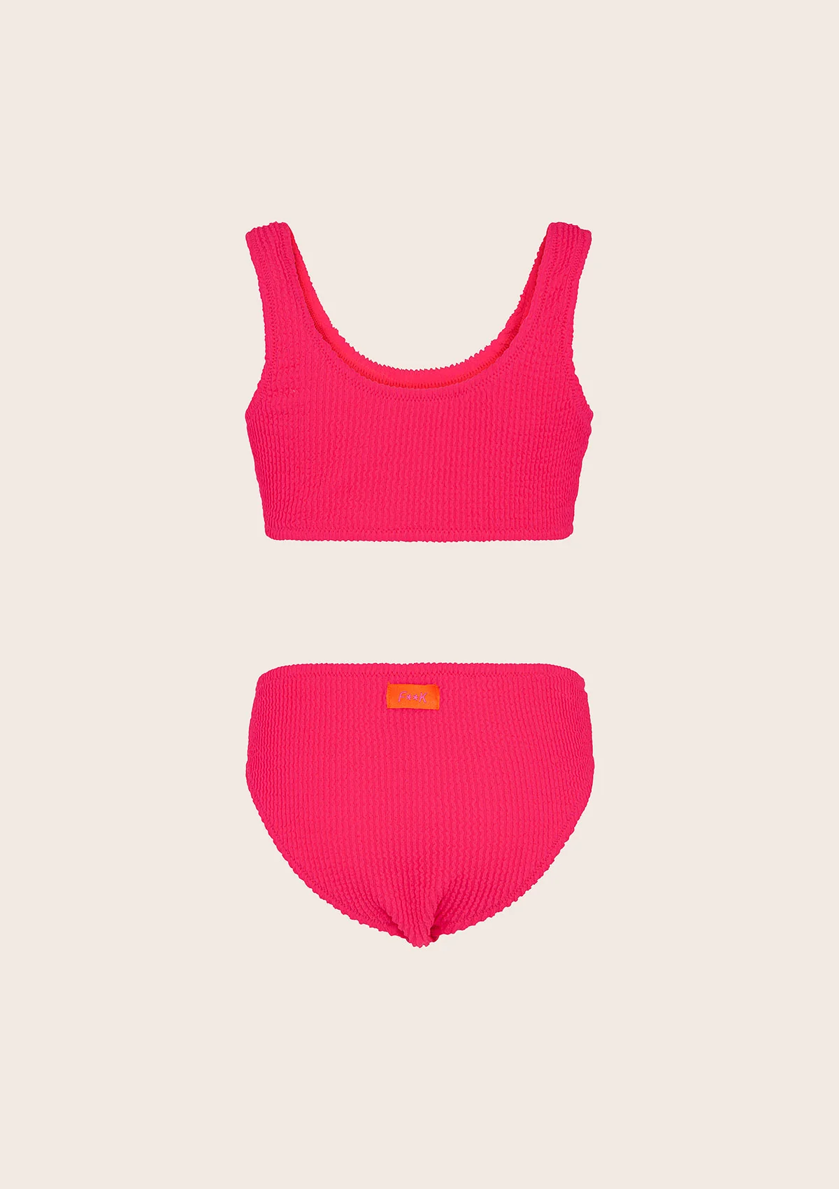 Bikini Bambina F**K Top con Slip Fisso Fucsia G1L02UF-FX - Image 2