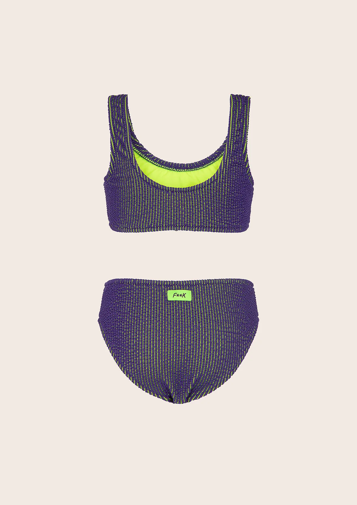 Bikini Bambina F**K Top con Slip Fisso Viola G1L06UF-PR - Image 2