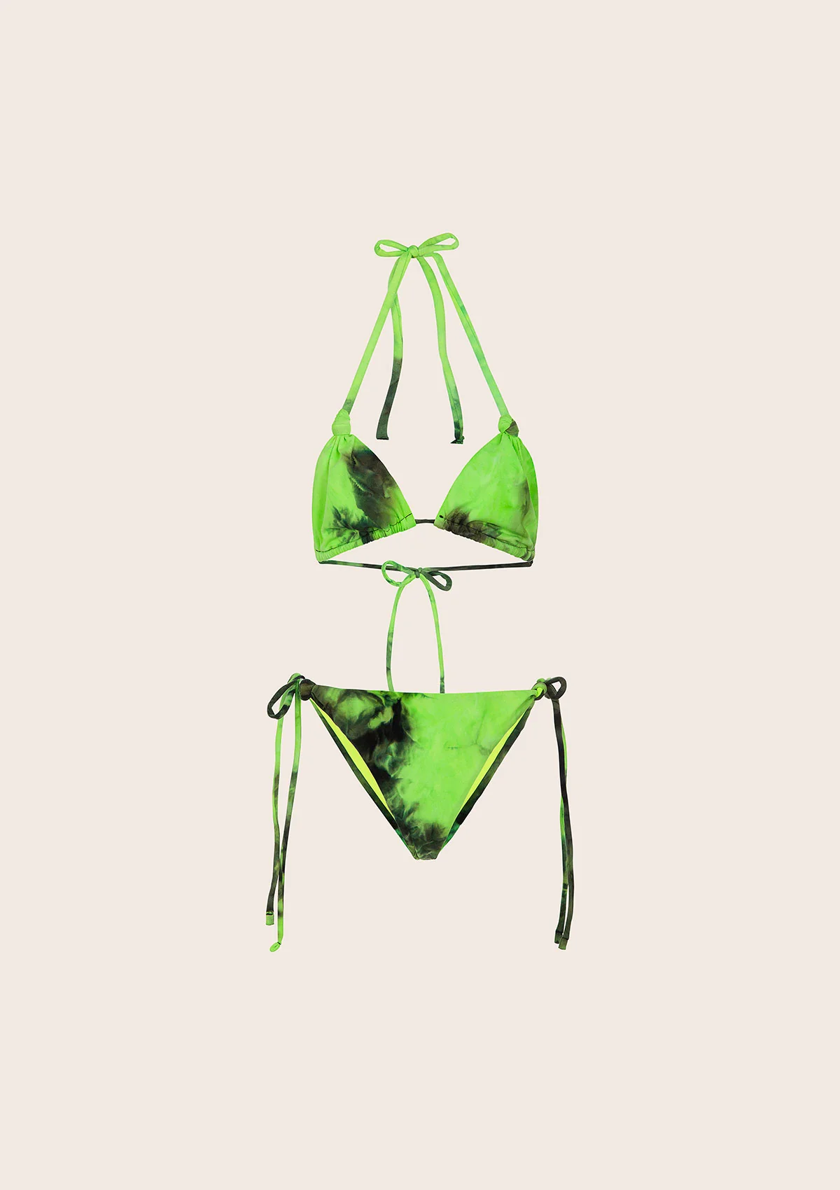 Bikini Bambina F**K Triangolo con Slip Regolabile Giallo Fluo G1C01TA-FY