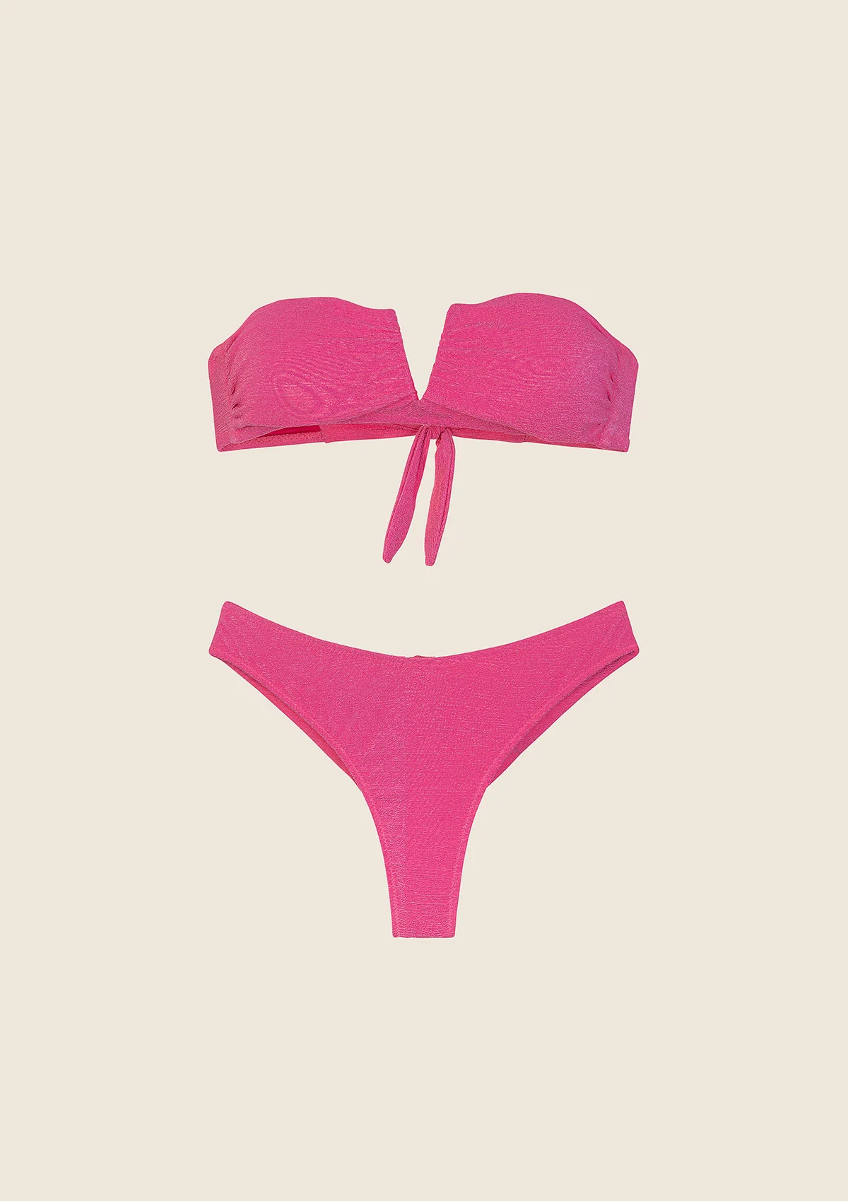Bikini Donna F**K Fascia a V con Ferretto e Slip Americano Fisso Fucsia 1145-FX - Image 3