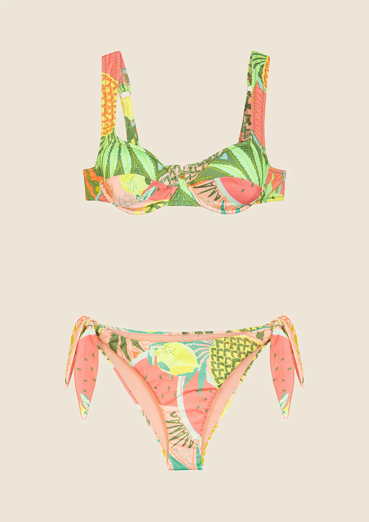 Bikini Donna F**K Reggiseno con Ferretto e Slip Regolabile Fantasia 2158-X15 - Image 3