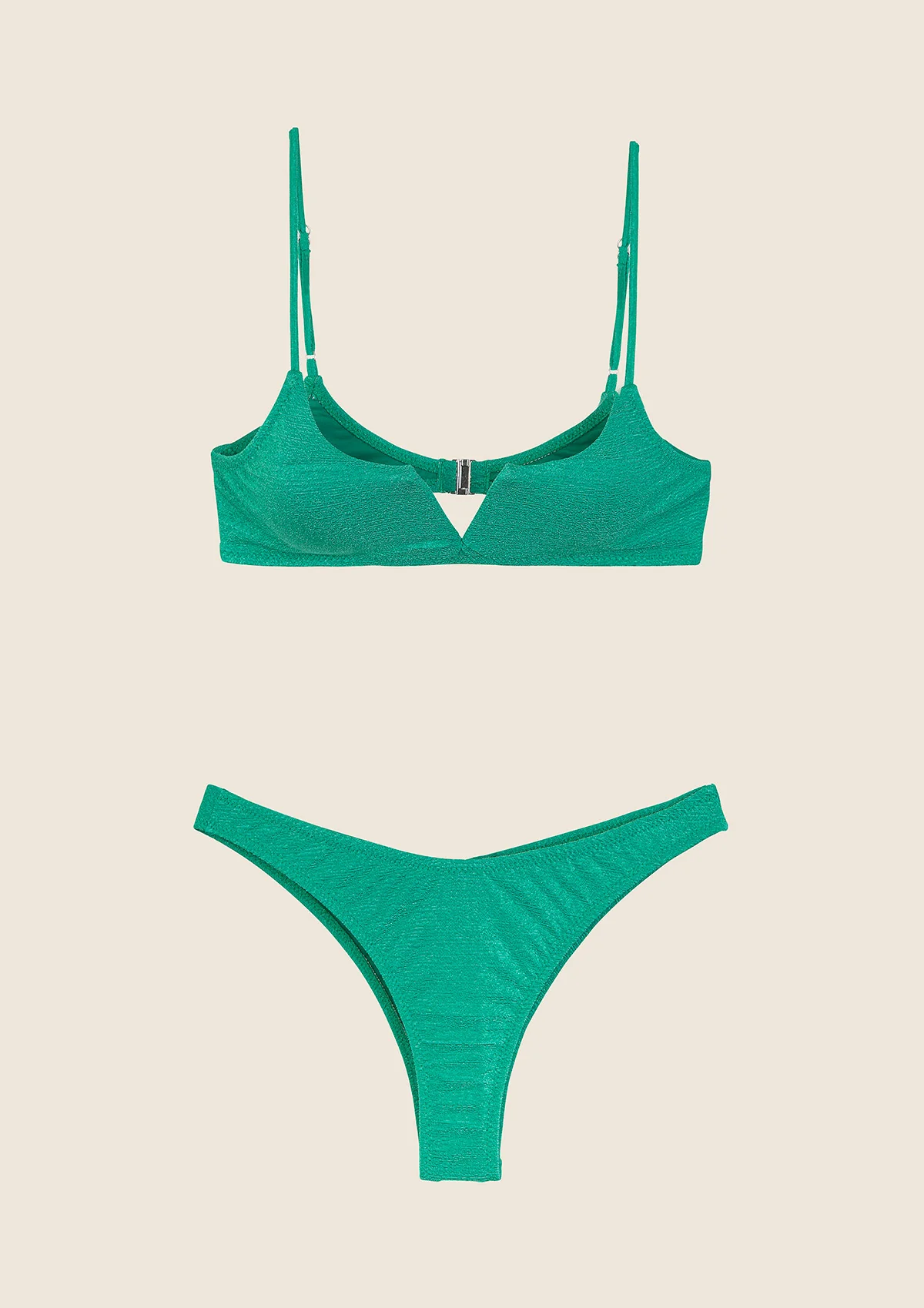 Bikini Donna F**K Top con Ferretto e Slip Americano Fisso Verde 1143-GN - Image 3