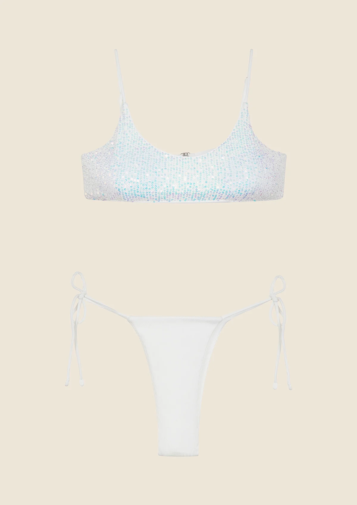Bikini Donna F**K Top con Slip Regolabile Bianco 0432-WH - Image 4