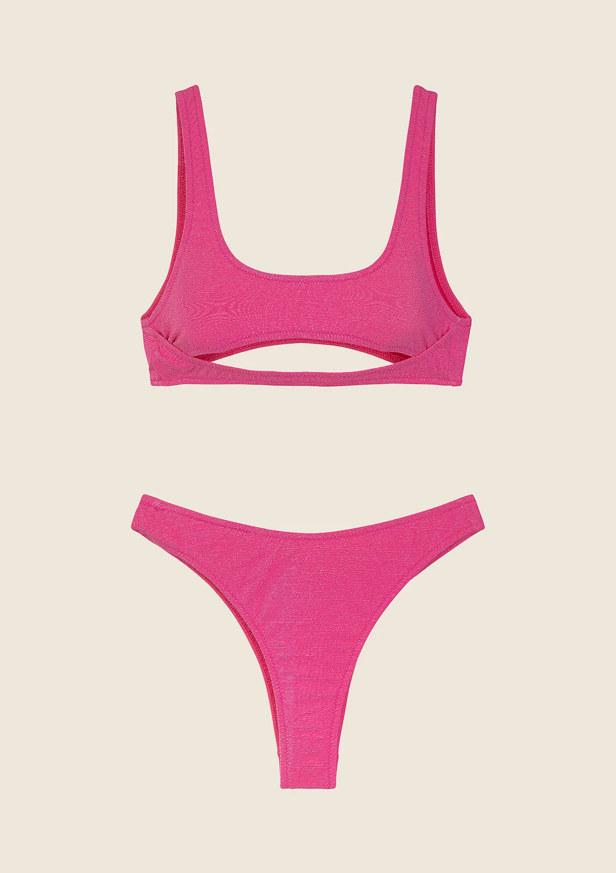 Bikini Donna F**K Top con Slip Vita Alta Fucsia 1144-FX - Image 4