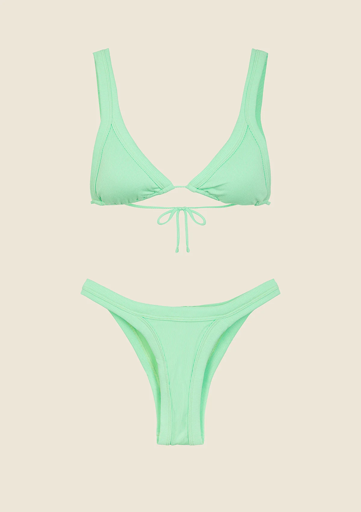 Bikini Donna F**K Triangolo Alto con Slip Americano Fisso Verde Acqua 0140-AQ - Image 3