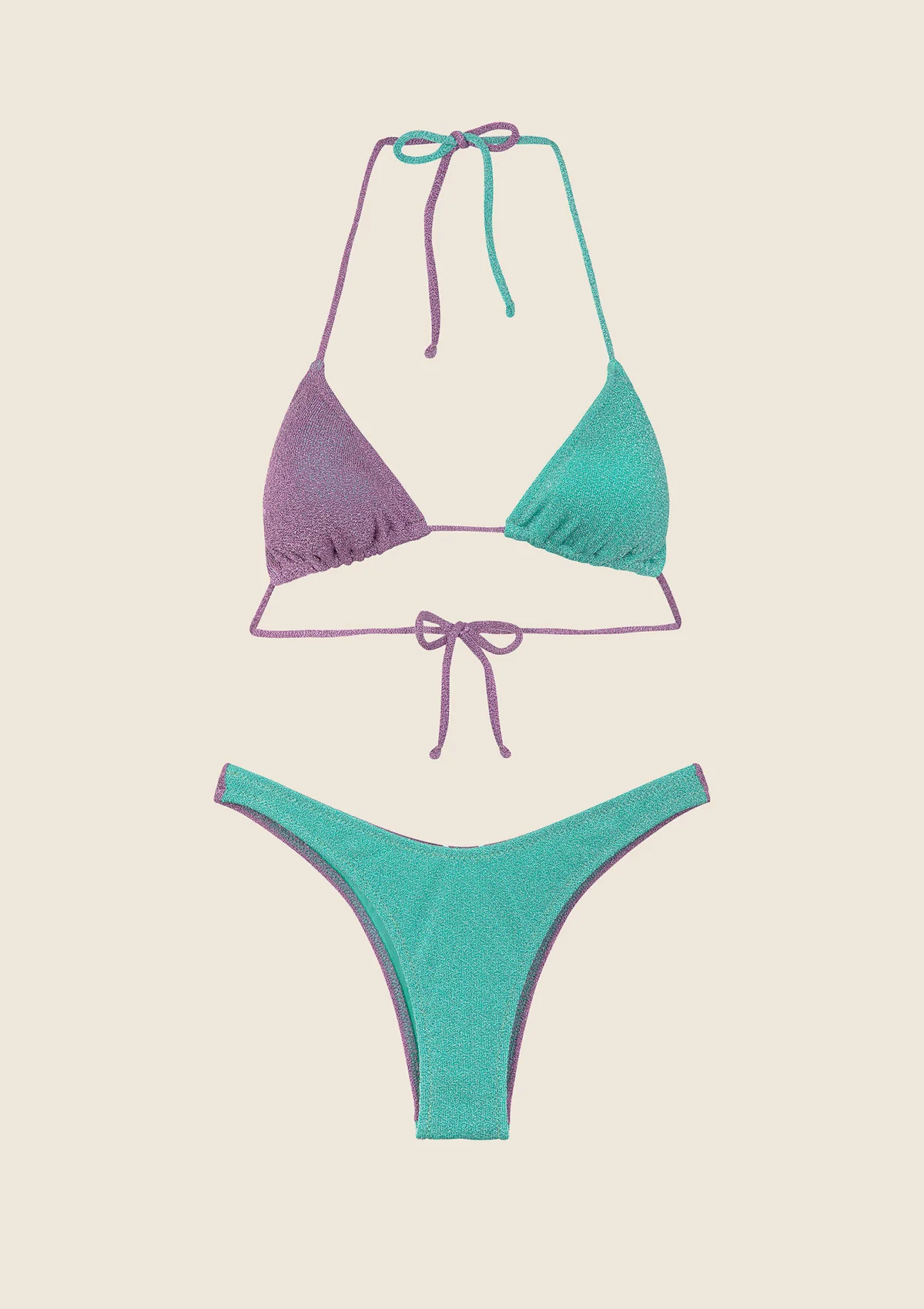 Bikini Donna F**K Triangolo con Slip Americano Fisso Lilla 0930-LC - Image 3