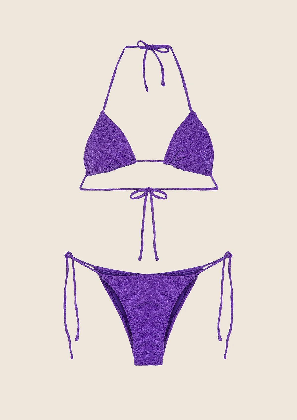 Bikini Donna F**K Triangolo con Slip Regolabile Viola 1140-PR - Image 3