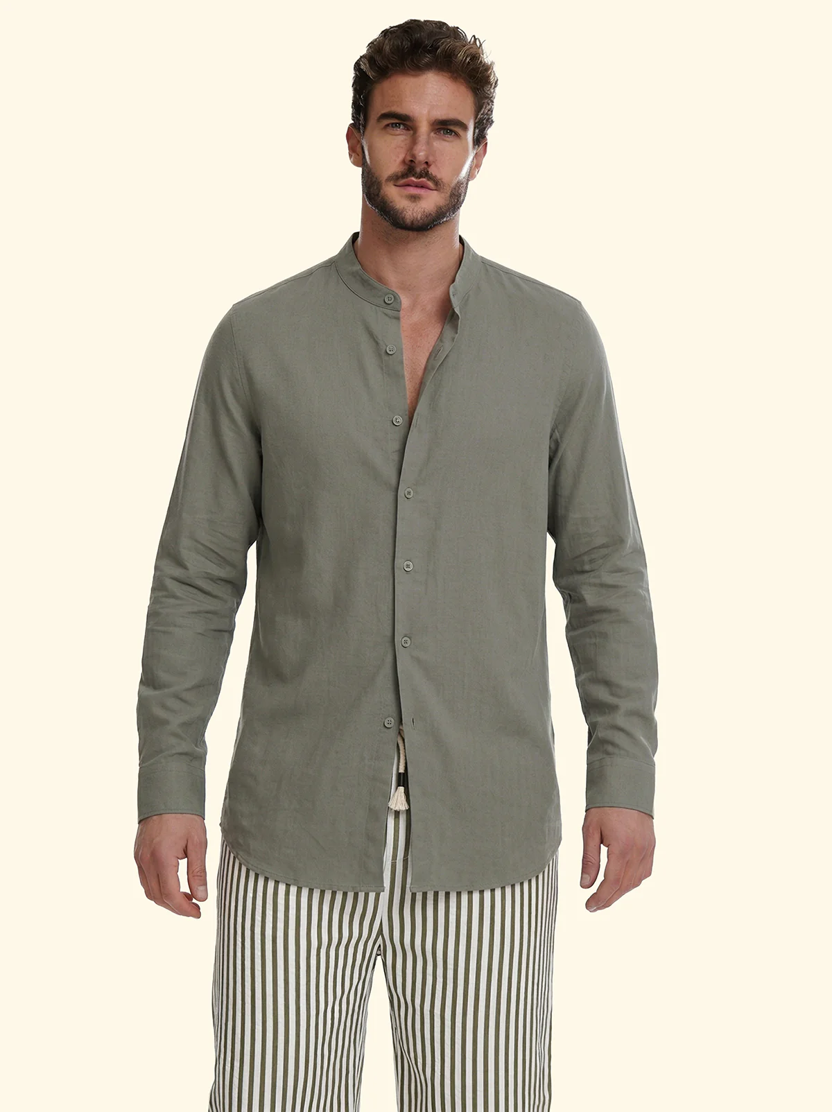 Camicia Uomo F**K Verde Militare SM7001-MG