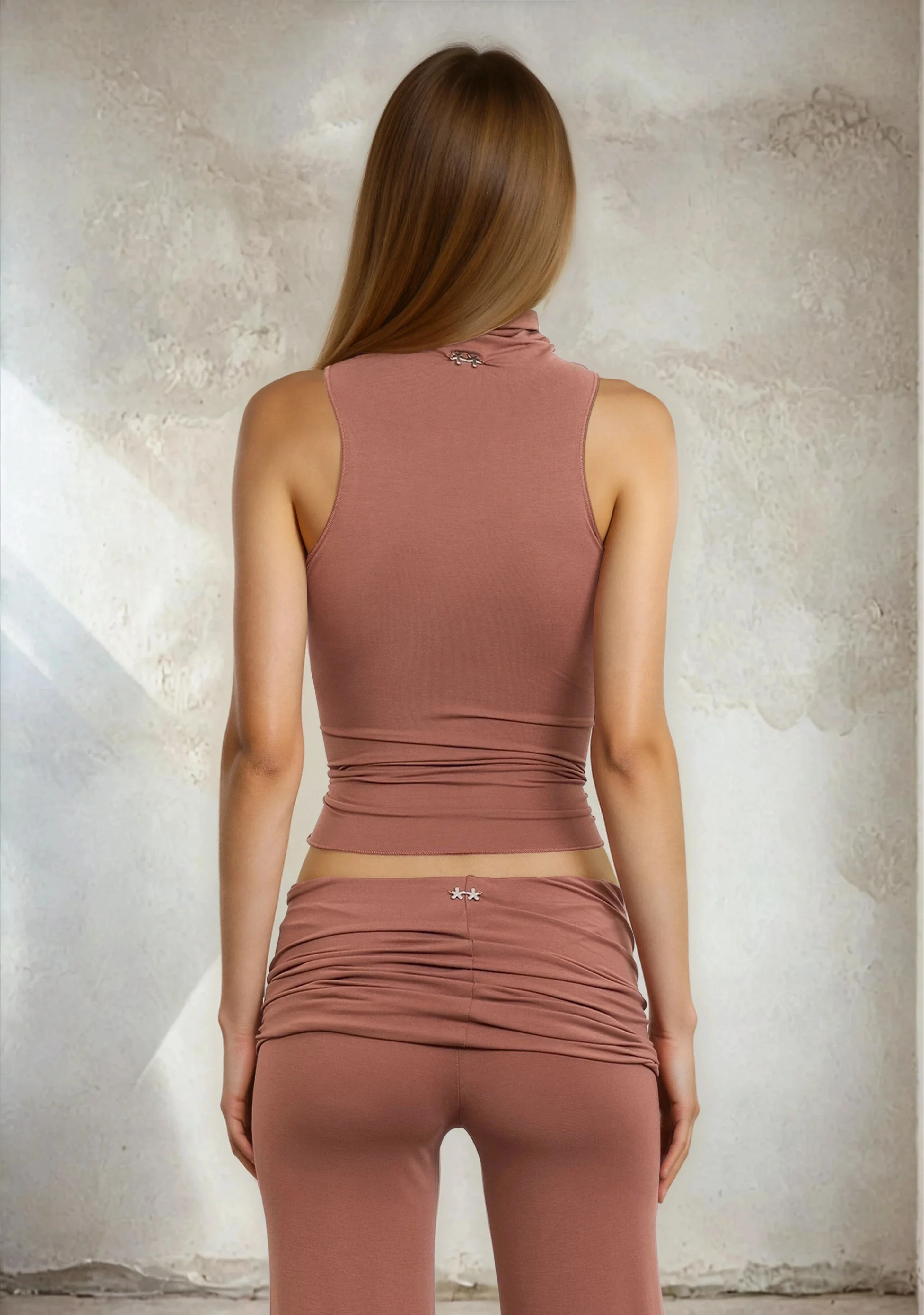 Canotta a Lupetto Donna F**K Light Brown W0600-LB - Image 3
