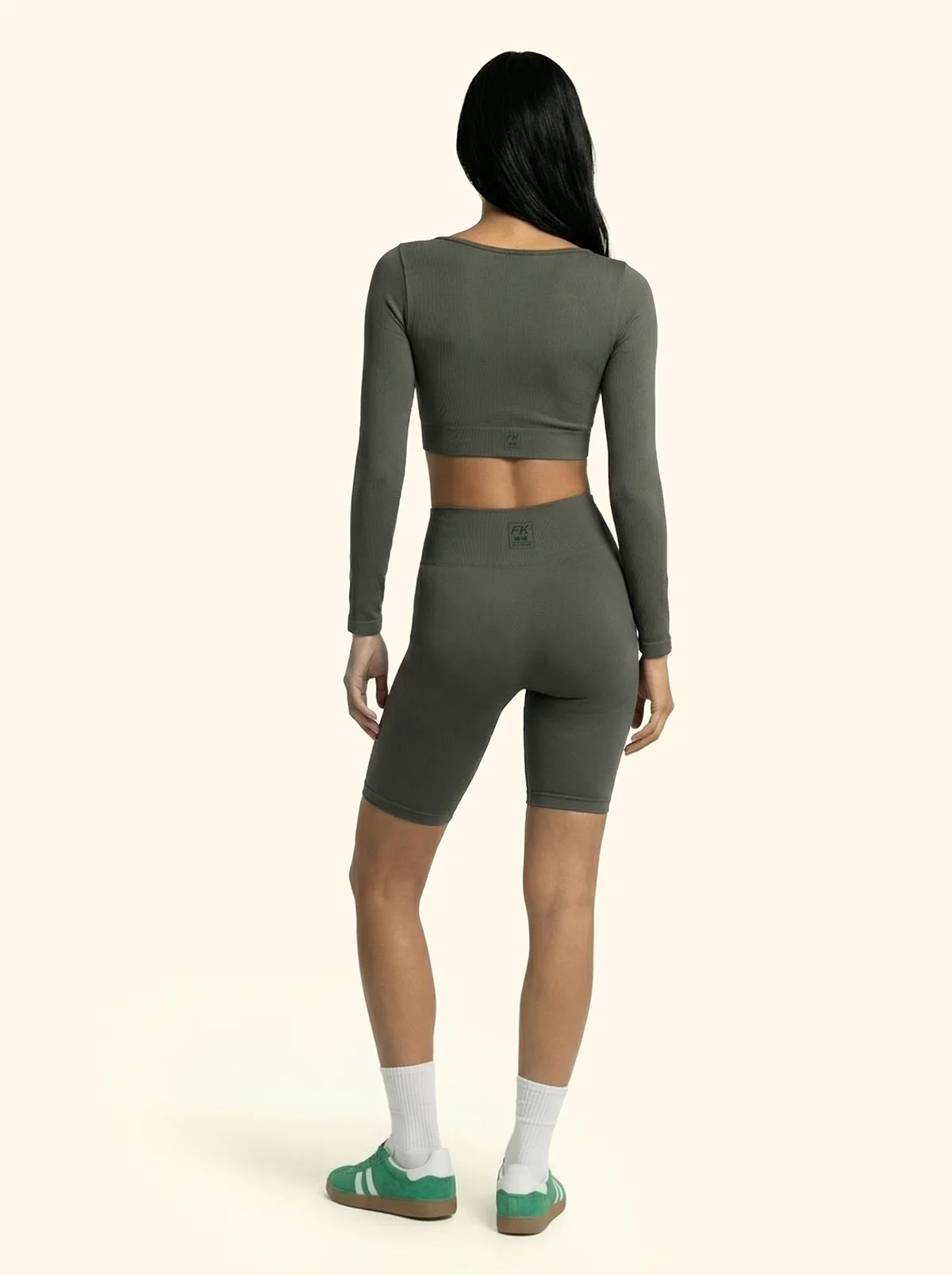 Ciclista Seamless F**K Verde Militare 11SM01-GN - Image 2
