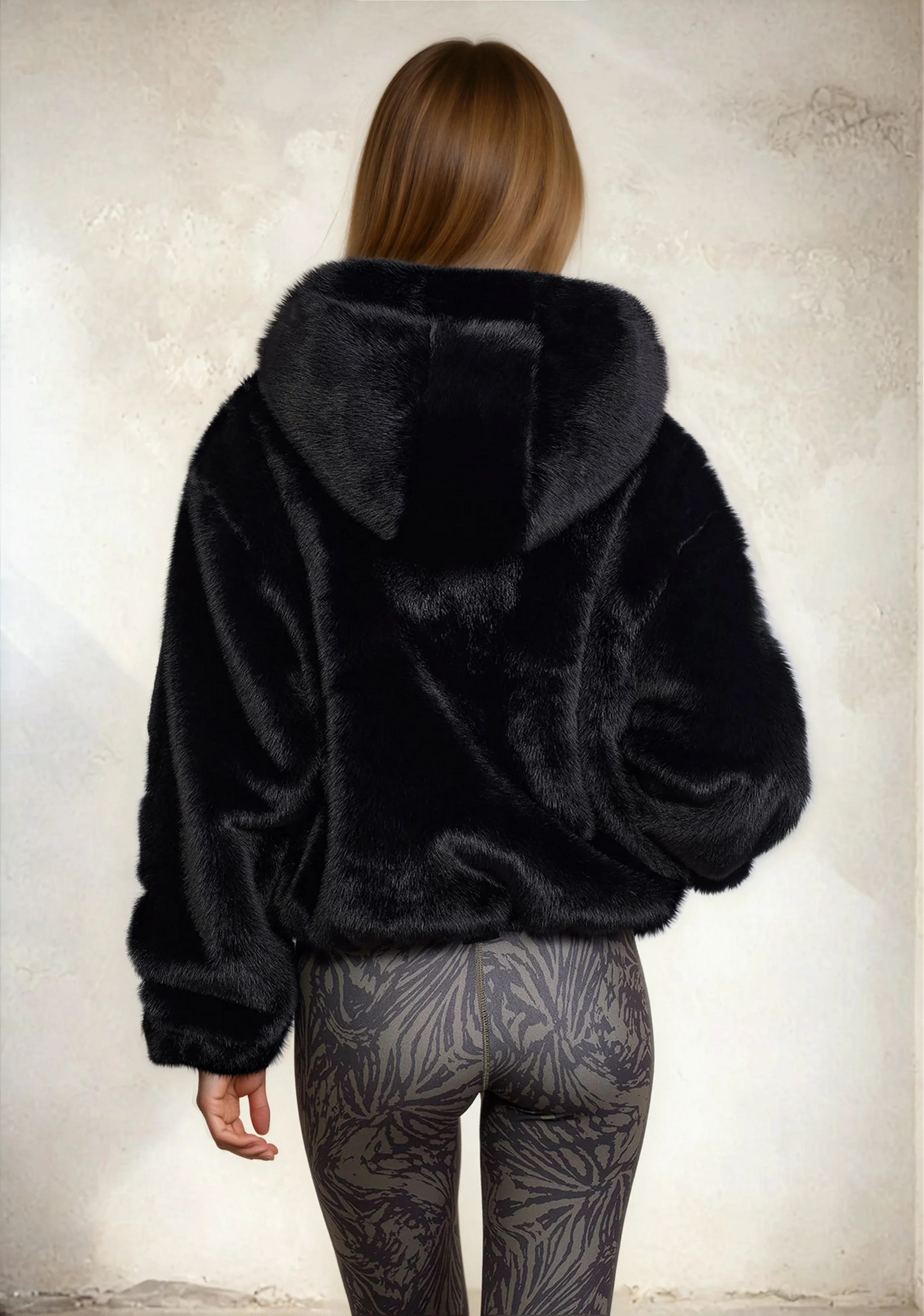 Eco Pelliccia Donna F**K Nera W0115-BK - Image 3