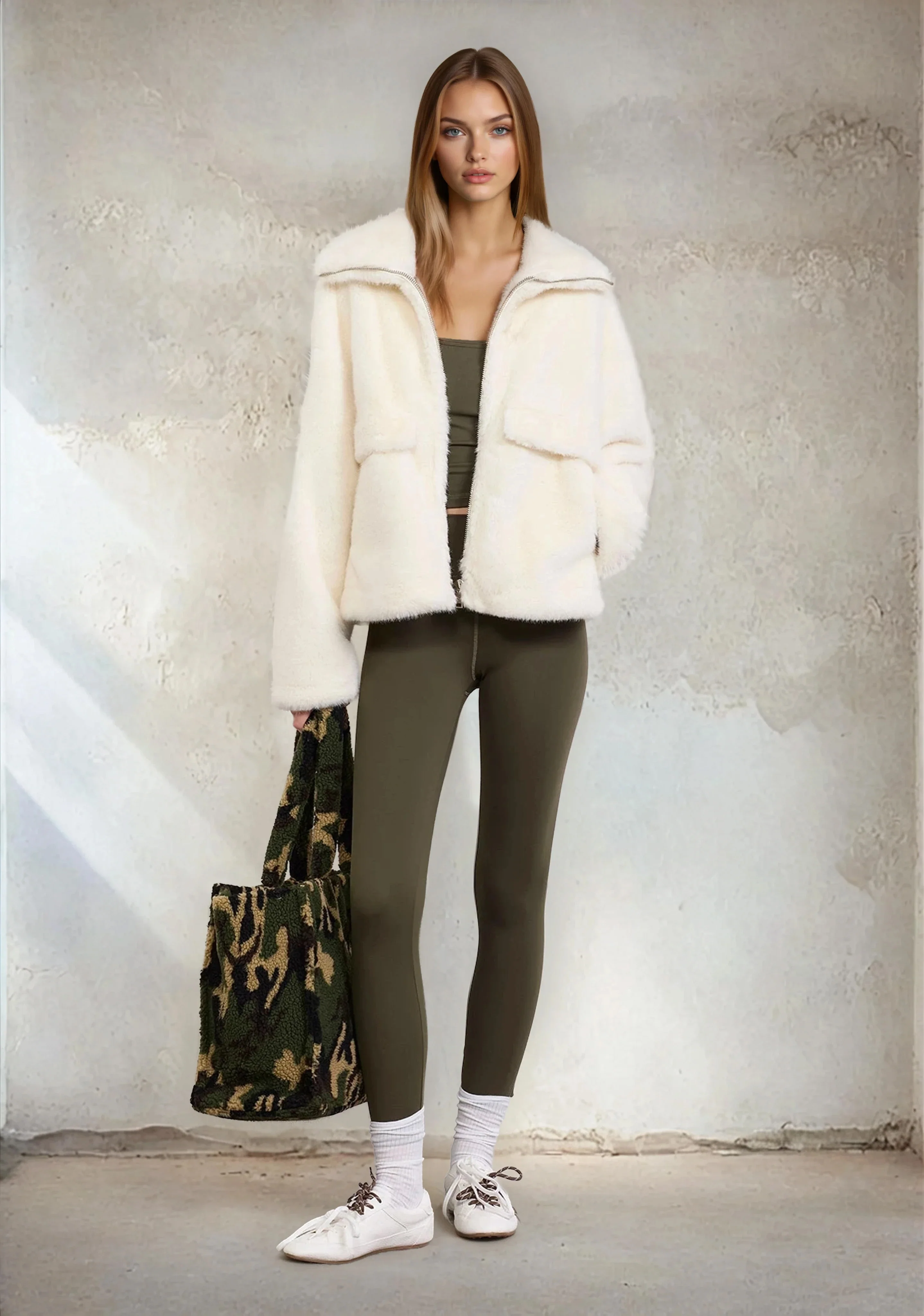 Eco Pelliccia Donna F**K Bianca W0110-WH - Image 3