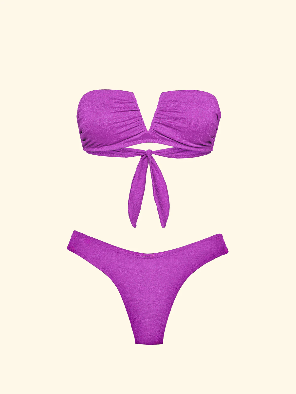 Bikini Donna F**K Fascia a V con Ferretto e Slip Americano Fisso Viola SW1802-PR - Image 3