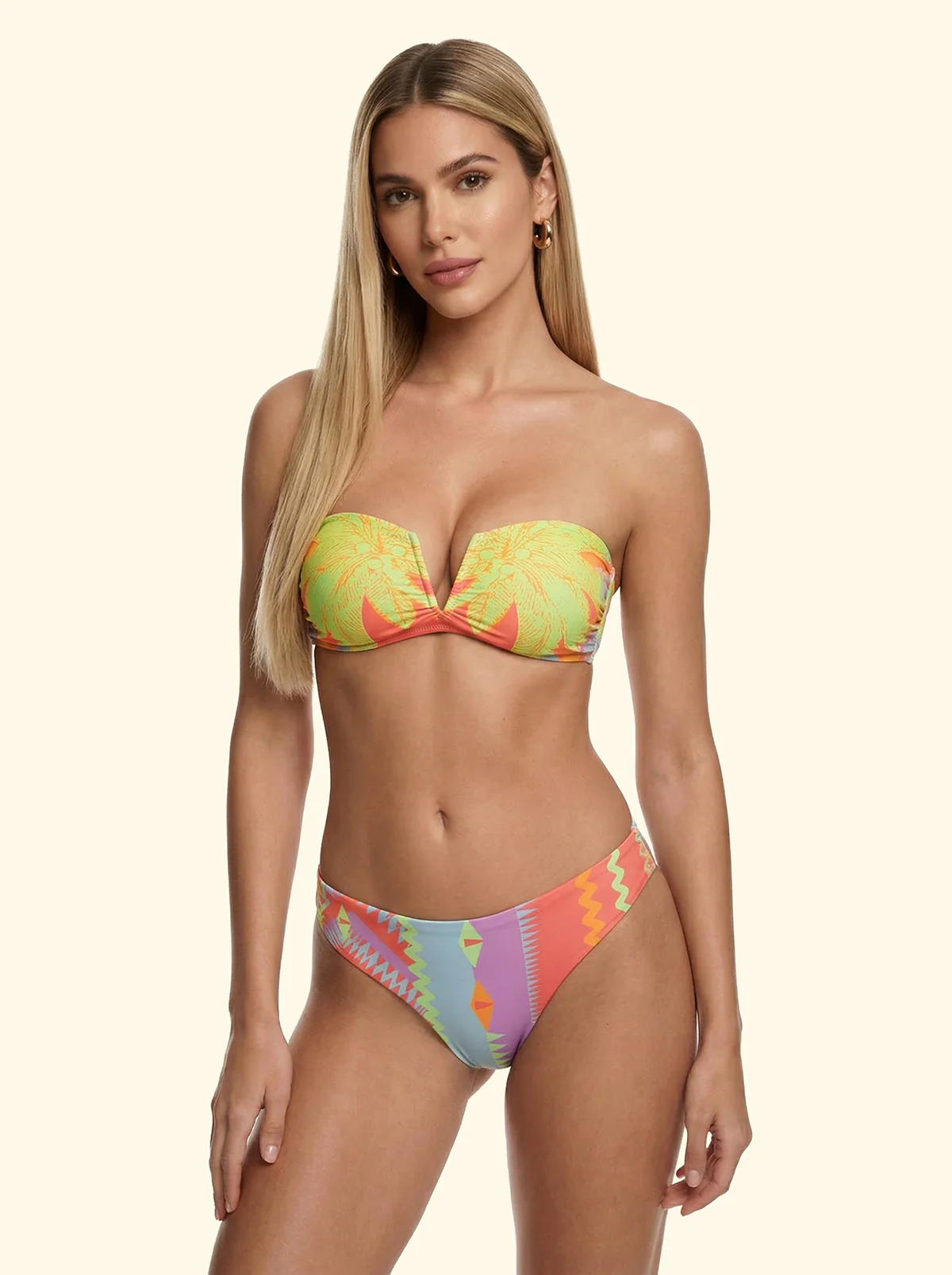 Bikini Donna F**K Fascia a V con Slip Fisso Fantasia SW2203-X35