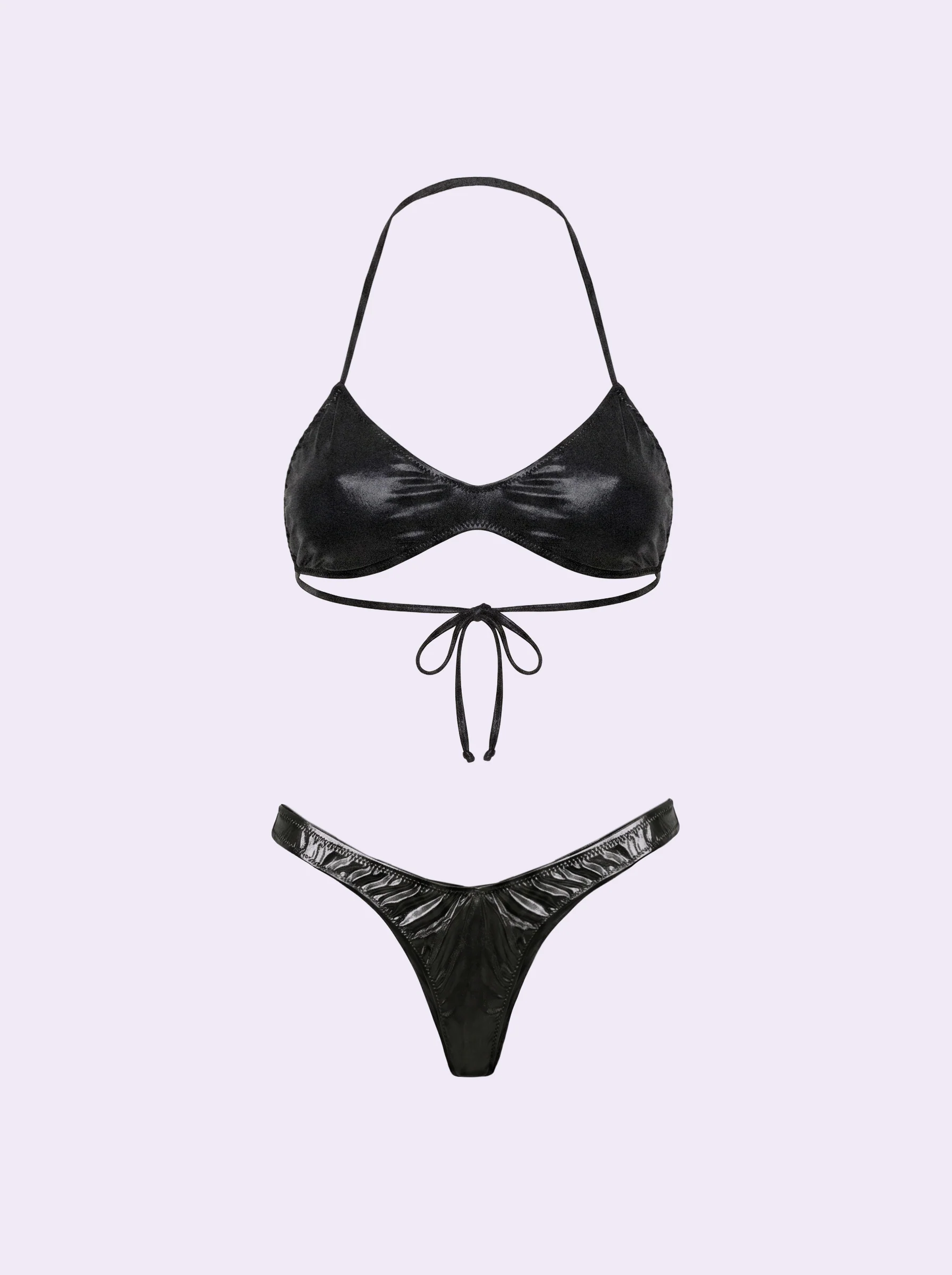 Bikini Donna F**K Crazy Fascia con  Americano Fisso Nero SW0511-BK - Image 3