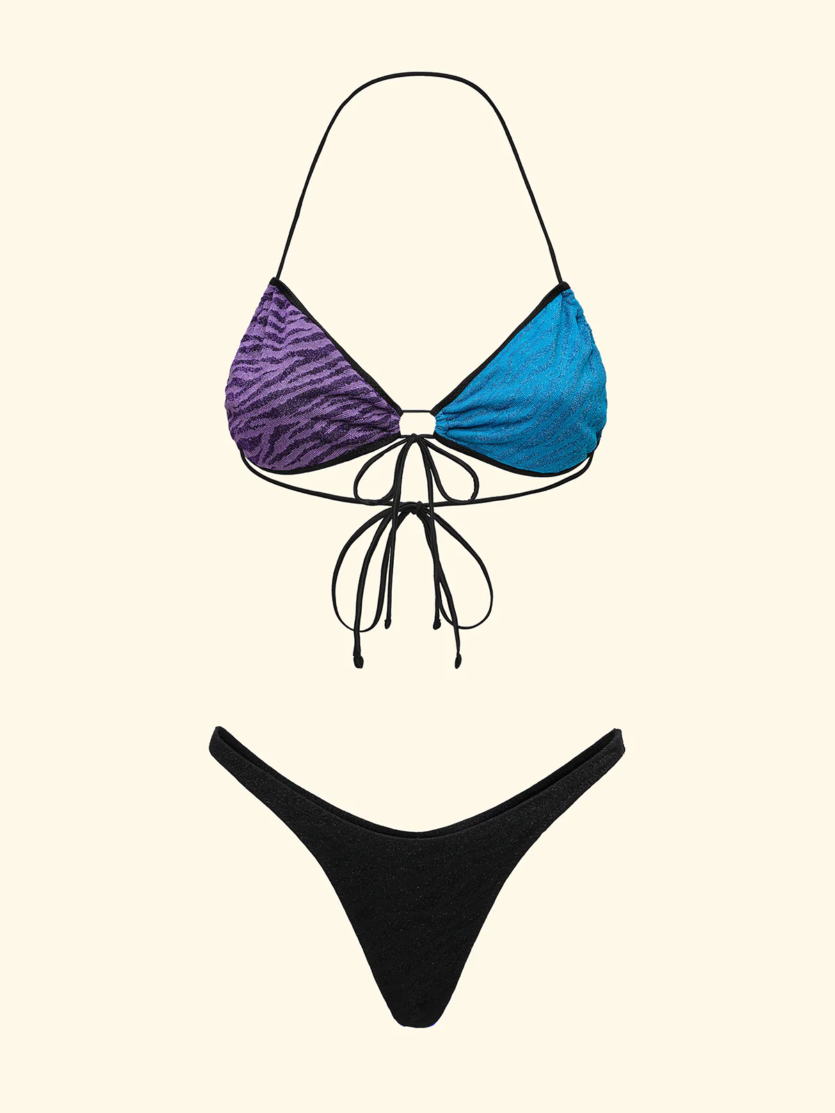 Bikini Donna F**K Fascia con Slip Americano Fisso Nero SW0161-BK - Image 3