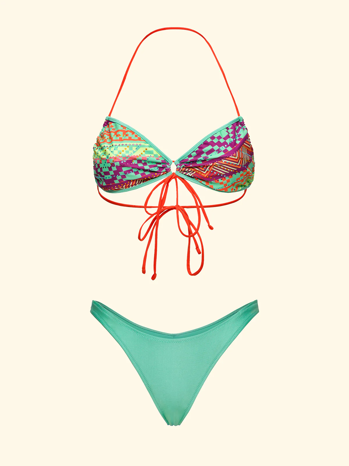 Bikini Donna F**K Fascia con Slip Americano Fisso Fantasia SW0250-X13 - Image 3