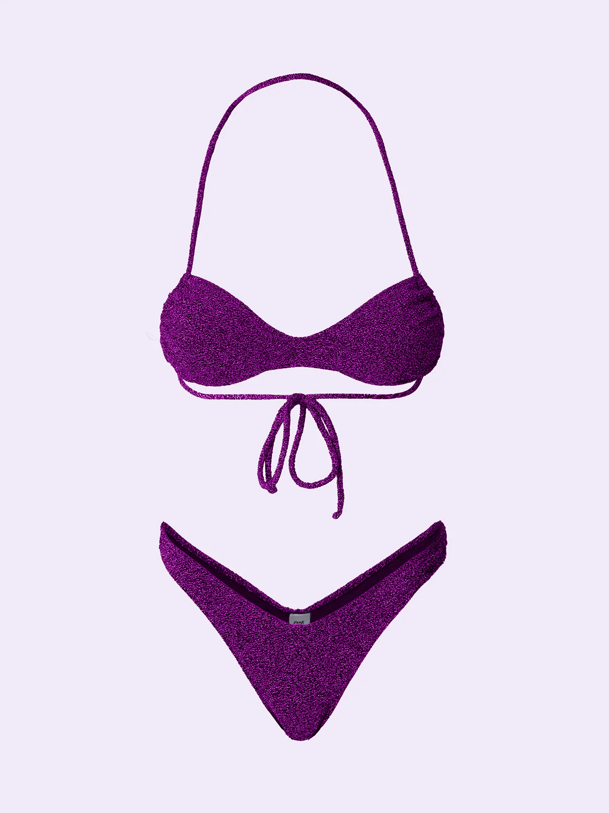 Bikini Donna F**K Crazy Fascia con Slip Americano Fisso Fucsia SW0521-FX - Image 3