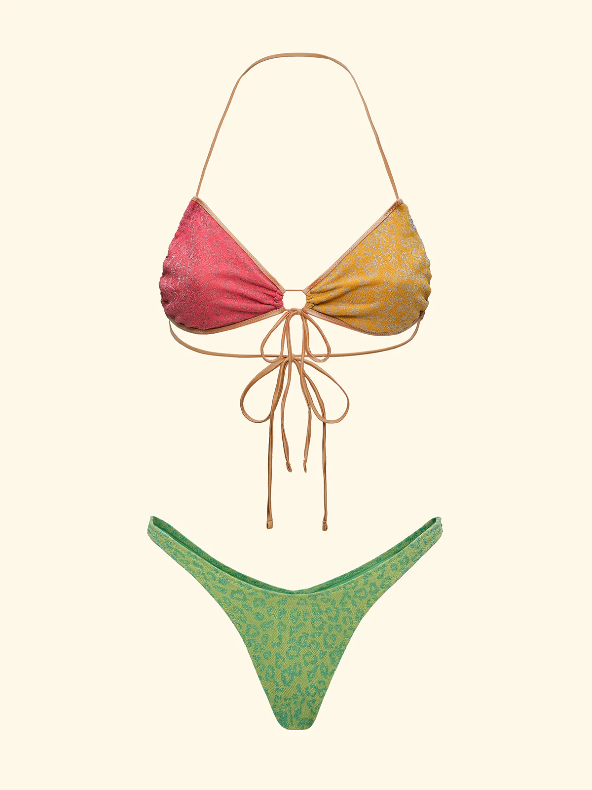 Bikini Donna F**K Fascia con Slip Americano Fisso Gold SW0161-GD - Image 3