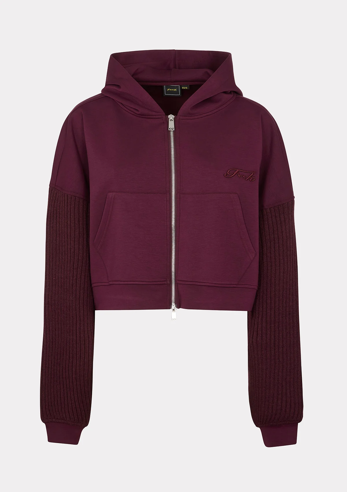 Felpa con Cappuccio Donna F**K Bordeaux W0302-BD - Image 5