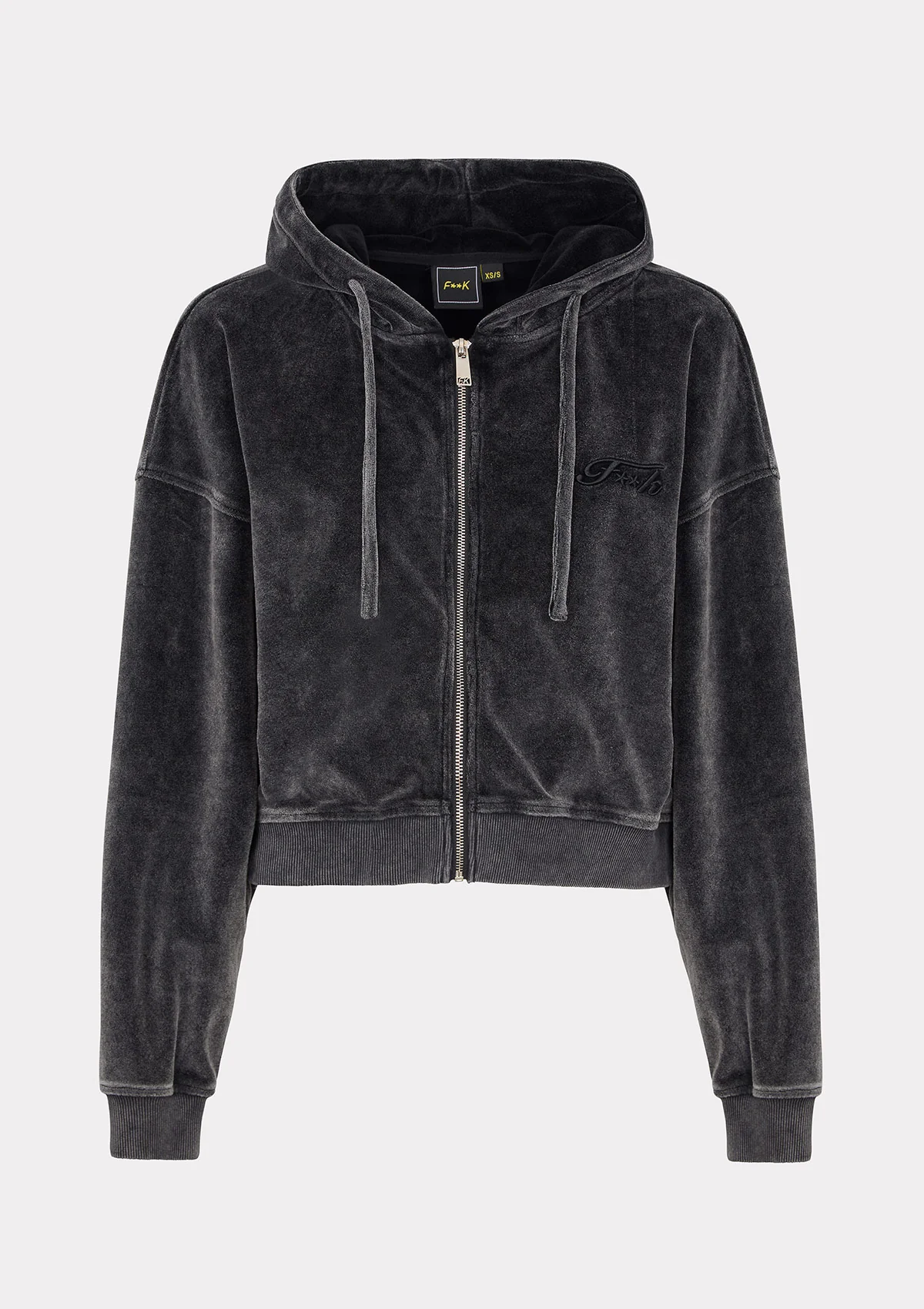 Felpa Crop con Cappuccio Donna F**K Nera W0400-BK - Image 4
