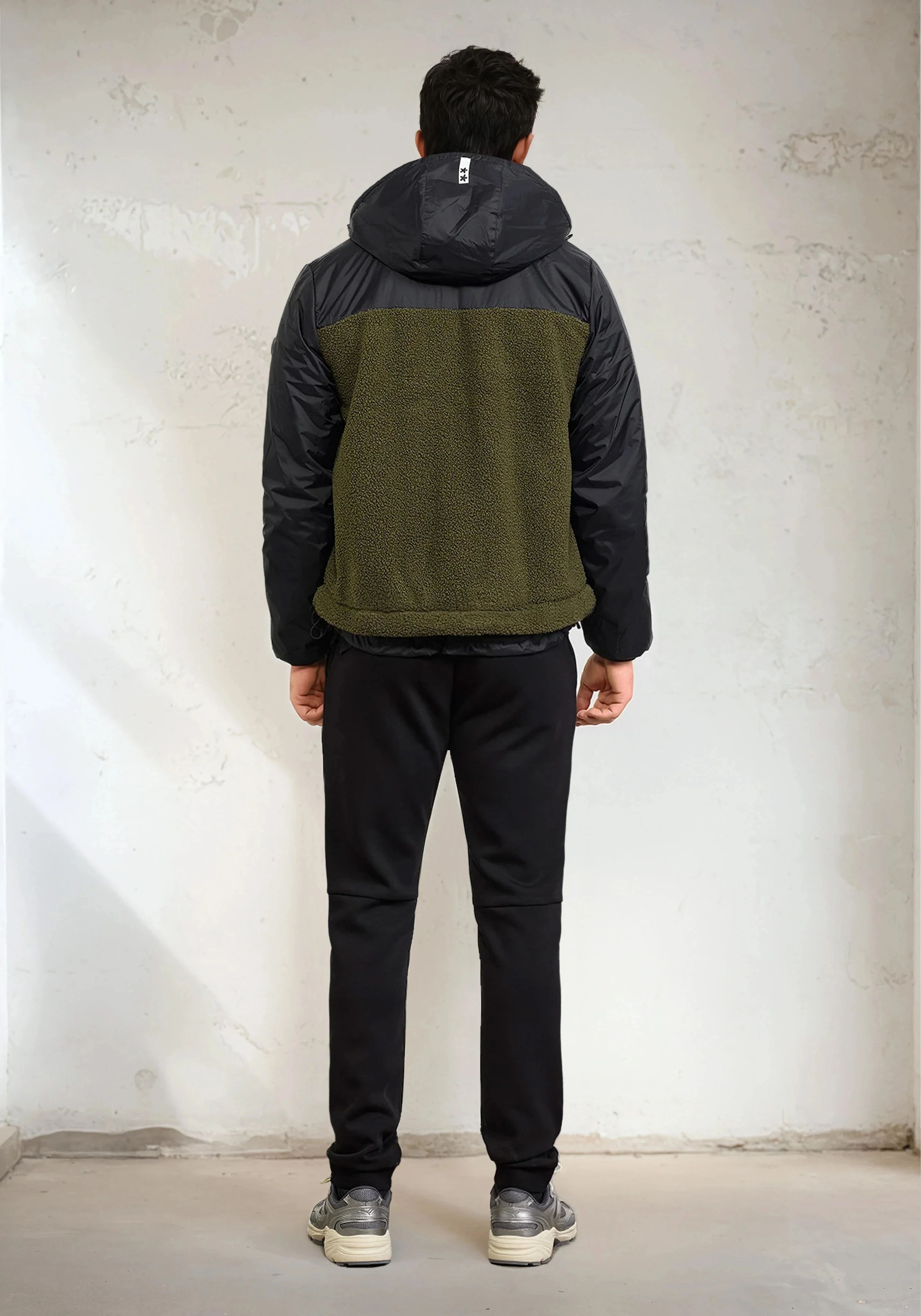 Giubbotto Imbottito con Cappuccio Uomo F**K Verde Militare M3200-MG - Image 3