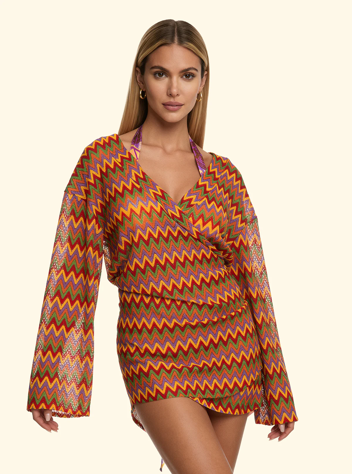 Kaftano Corto Donna F**K Multicolor SW0236-MC - Image 2
