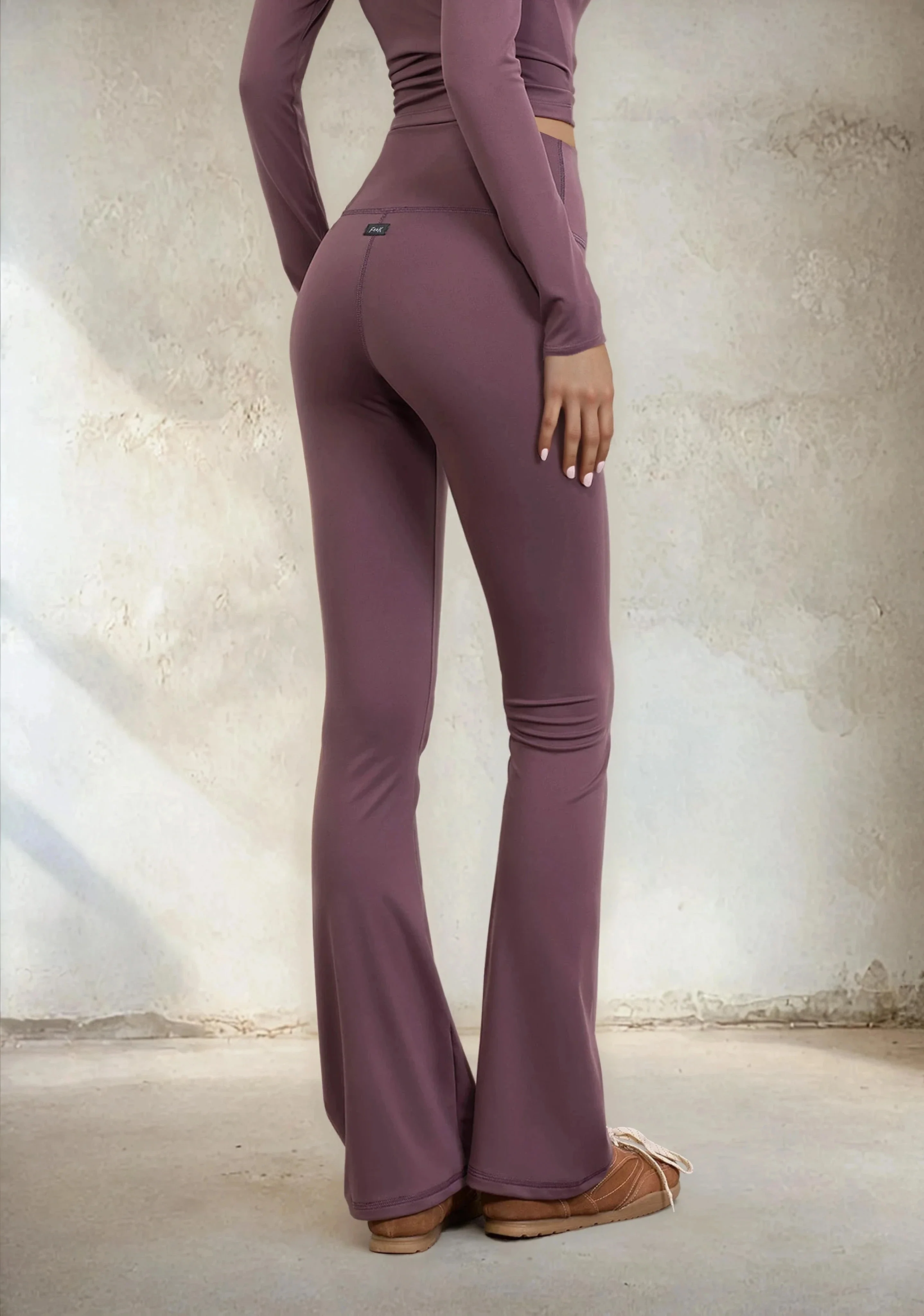 Leggings zampa Donna F**K Light Brown W0508-LB - Image 3