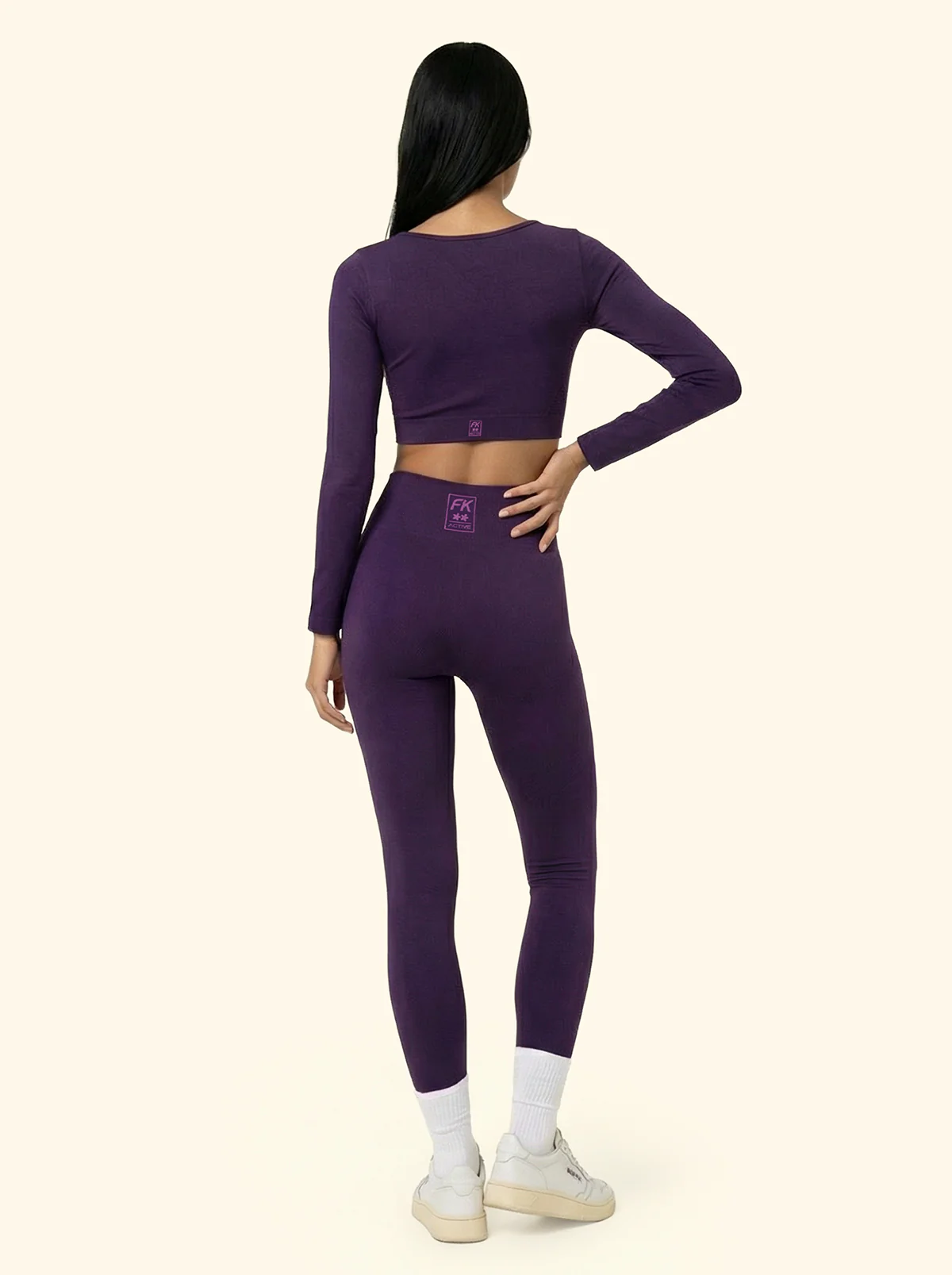T-Shirt Crop Seamless F**K Purple 05SM02-PR - Image 3