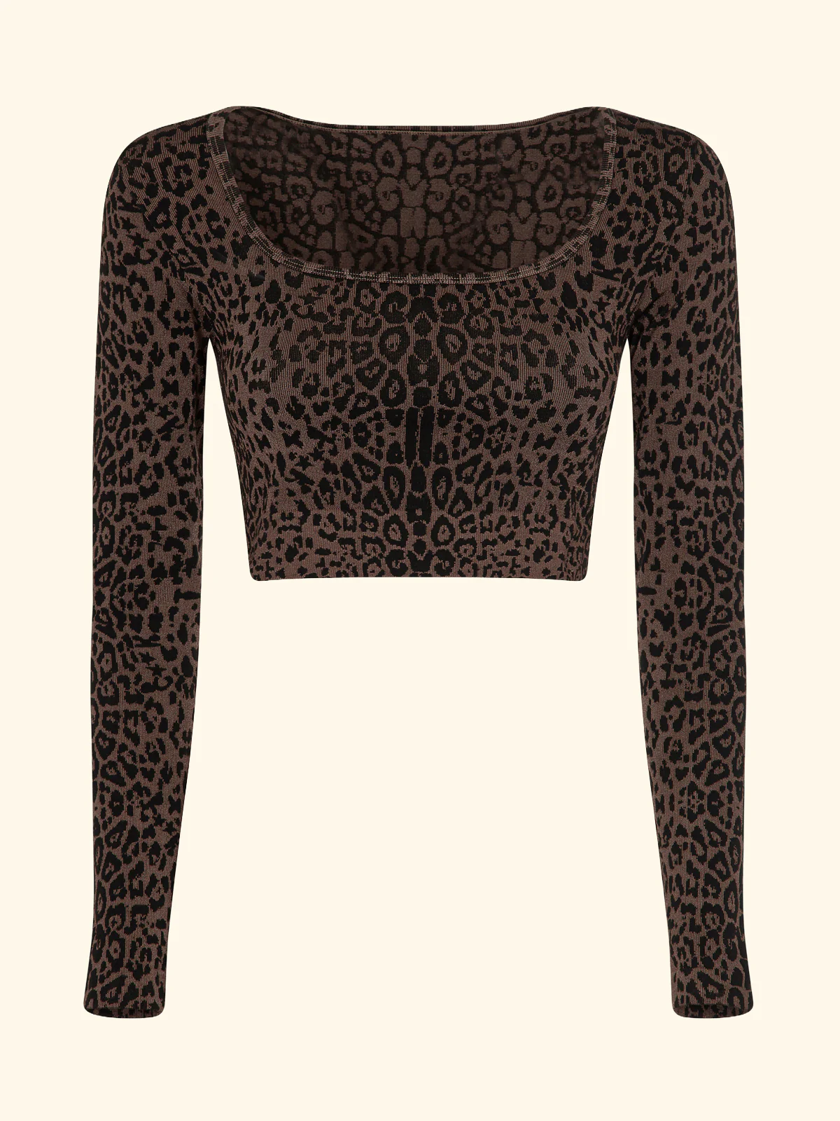 T-Shirt Crop Seamless F**K Leopard 05SM03-MC - Image 4