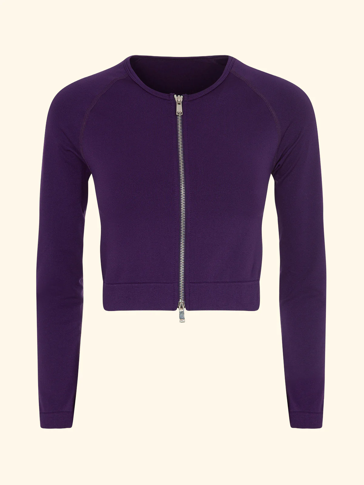 T-Shirt Crop con zip Seamless F**K Purple 05SM01-PR - Image 4