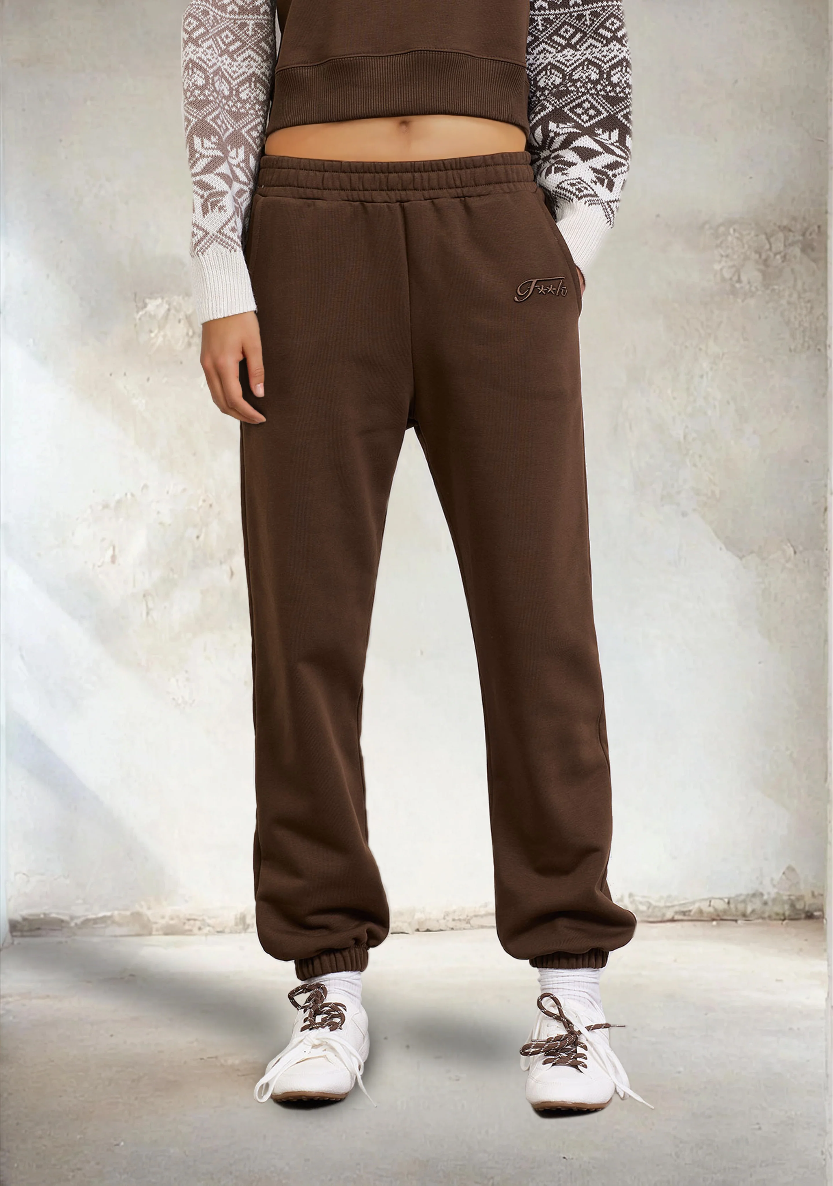 Pantalone Donna F**K Marrone W0212-BN - Image 2