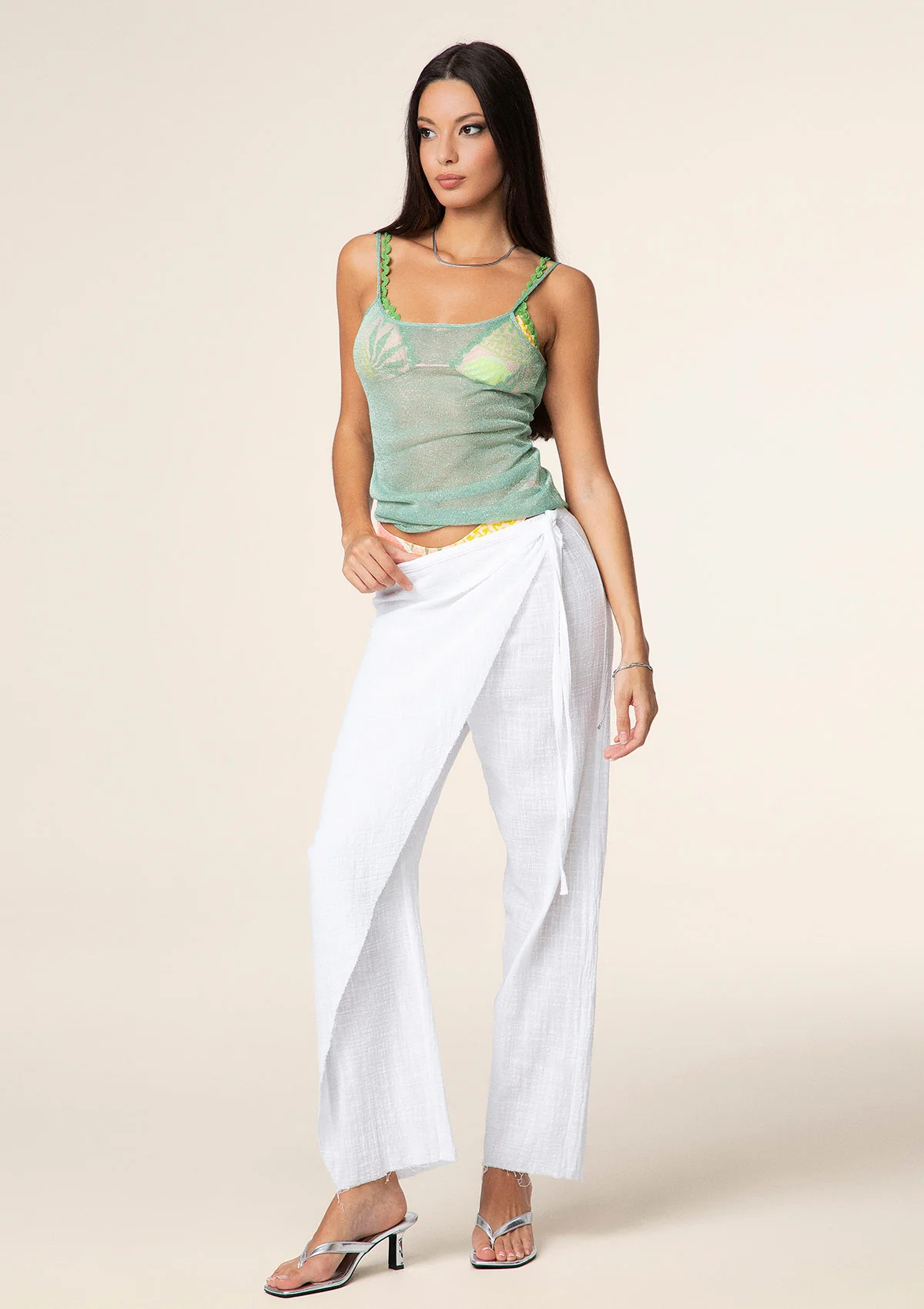 Pantalone Donna F**K Bianco 0758-WH