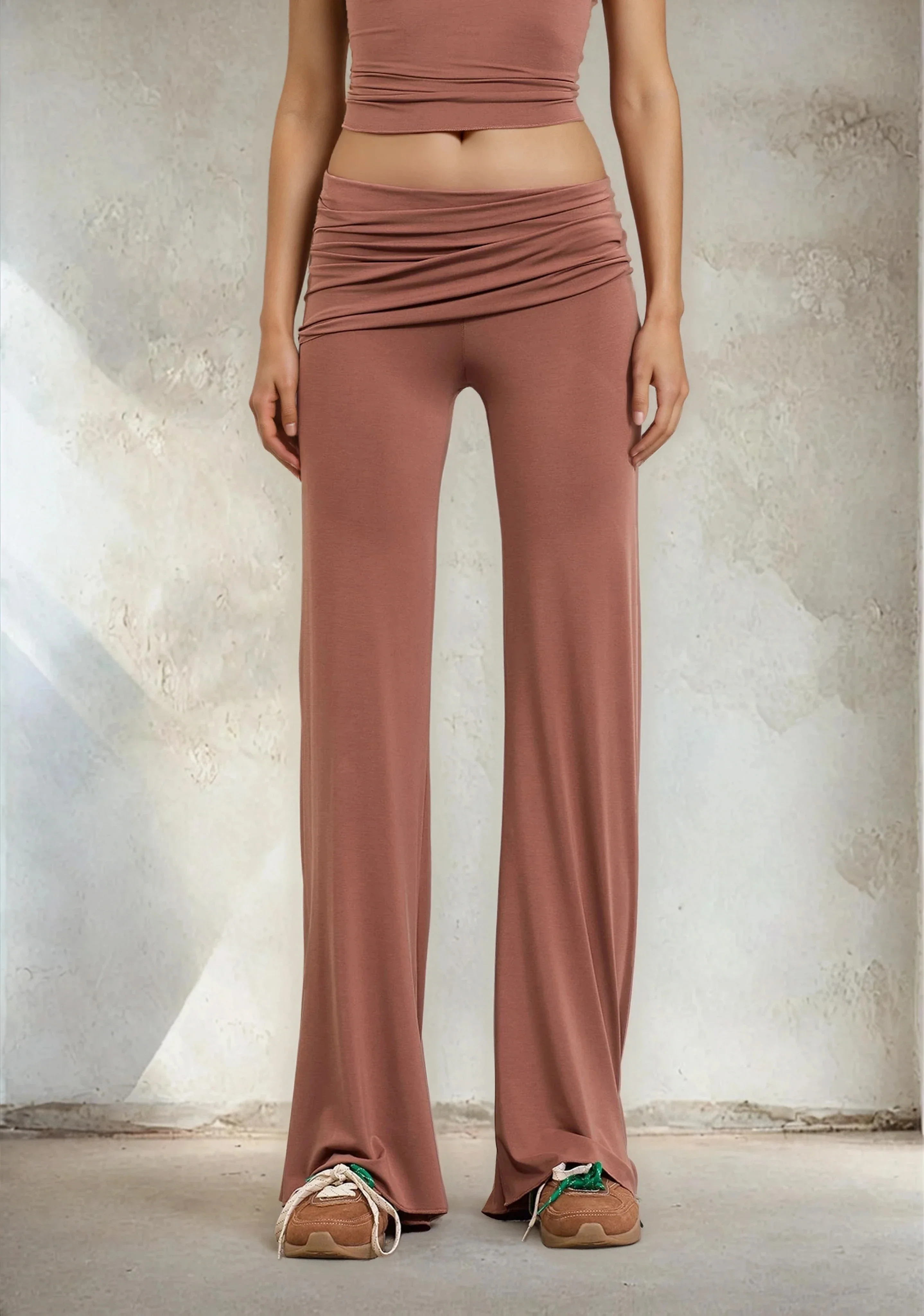 Pantalone Donna F**K Light brown W0612-LB - Image 3