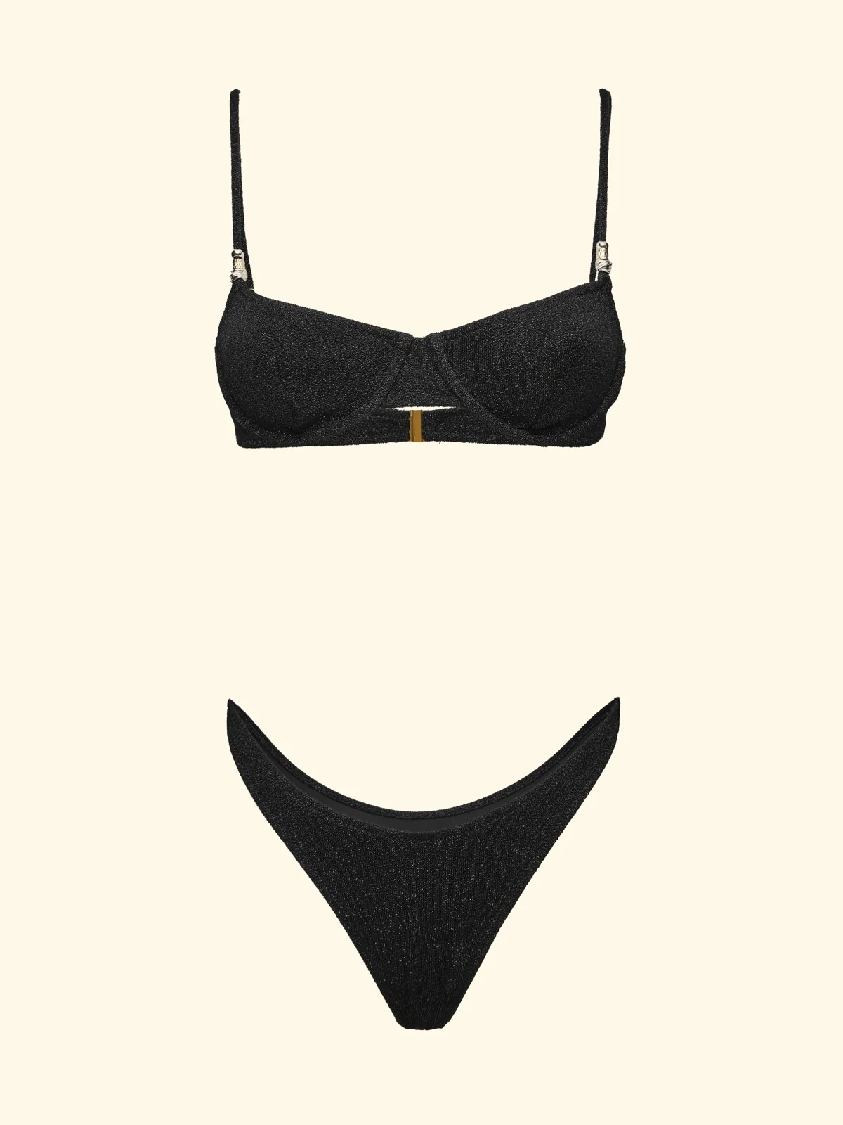 Bikini Donna F**K Reggiseno con Ferretto e Slip Americano Fisso Nero SW1101-BK - Image 3