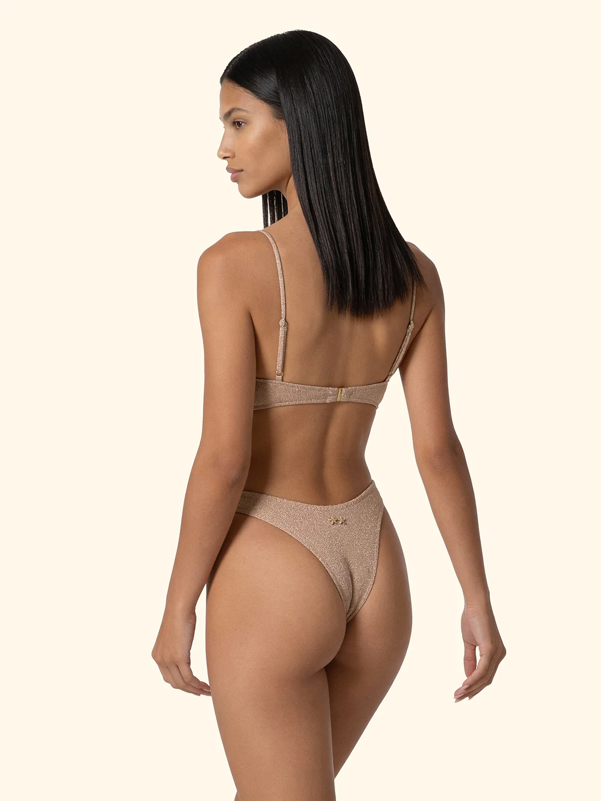 Bikini Donna F**K Reggiseno con Ferretto e Slip Americano Fisso Gold SW1101-GD - Image 2