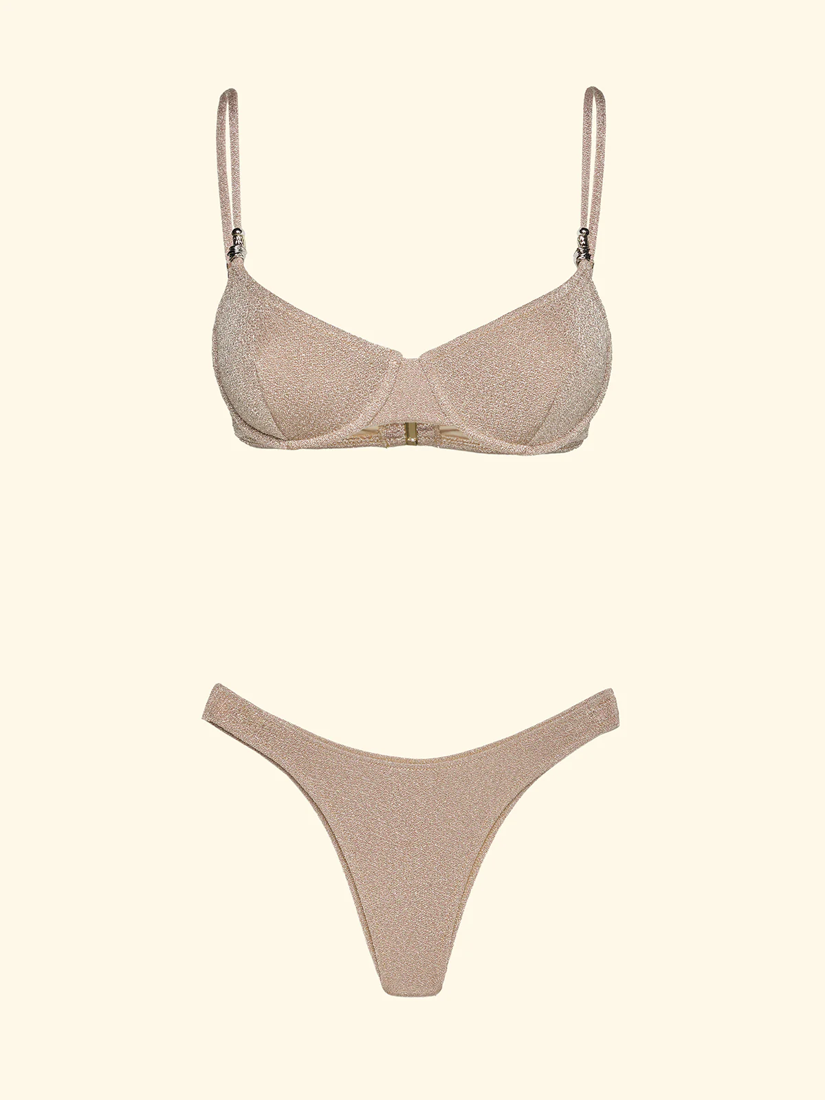 Bikini Donna F**K Reggiseno con Ferretto e Slip Americano Fisso Gold SW1101-GD - Image 3