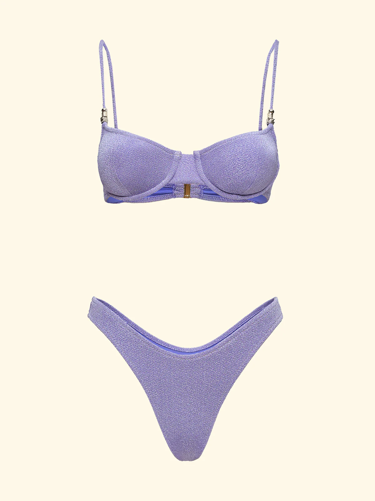 Bikini Donna F**K Reggiseno con Ferretto e Slip Americano Fisso Lilla SW1101-LC - Image 3