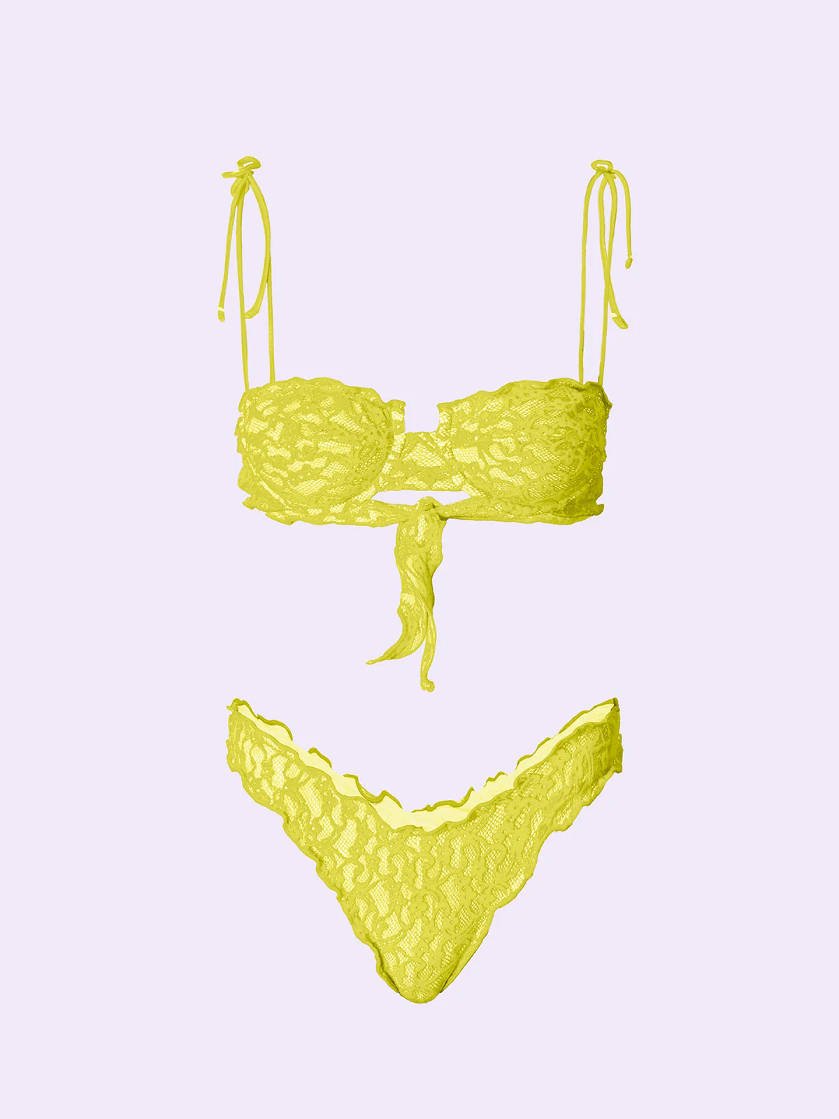 Bikini Donna F**K Crazy Reggiseno con Ferretto e Slip Americano Fisso Giallo SW0311-YL - Image 3