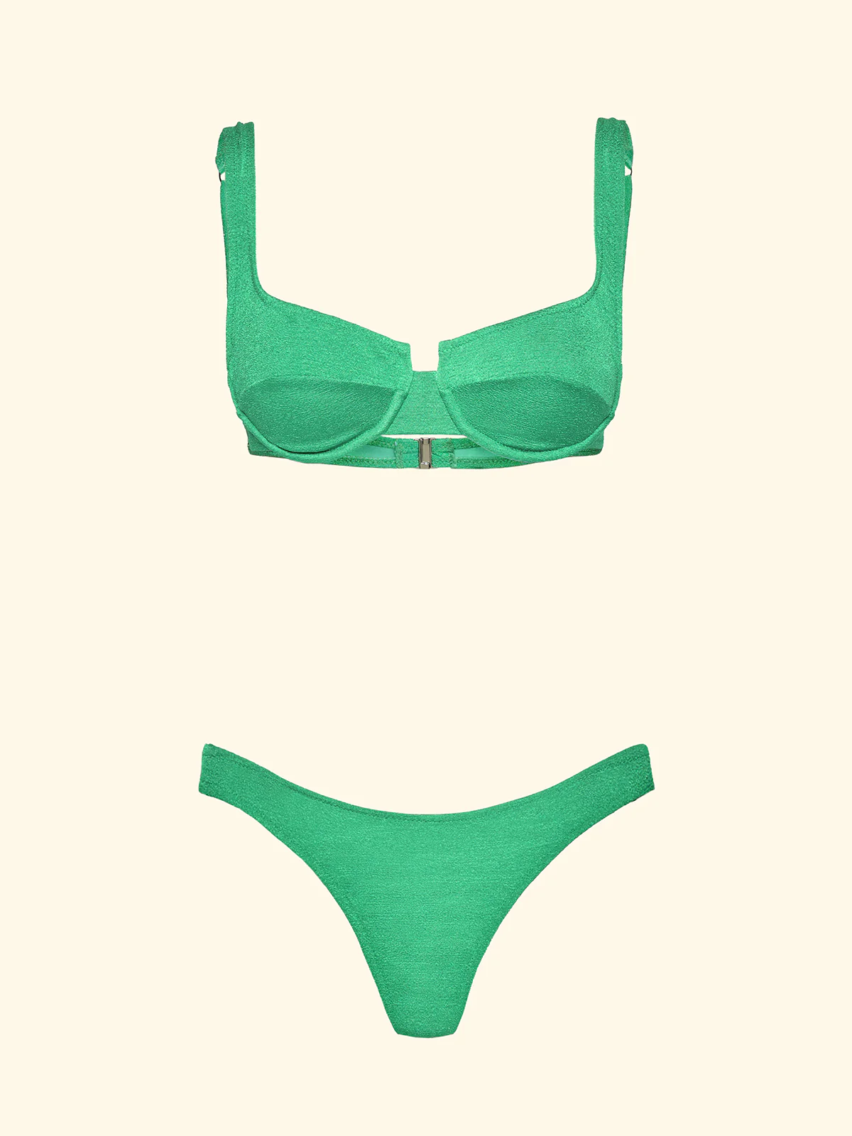 Bikini Donna F**K Reggiseno con Ferretto e Slip Brasiliano Fisso Verde Acqua SW1803-AQ - Image 3