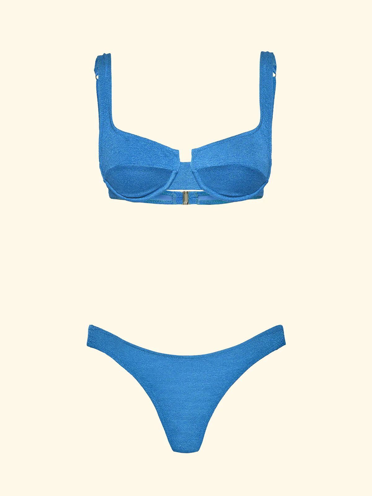 Bikini Donna F**K Reggiseno con Ferretto e Slip Brasiliano Fisso Light BlueSW1803-LG - Image 3