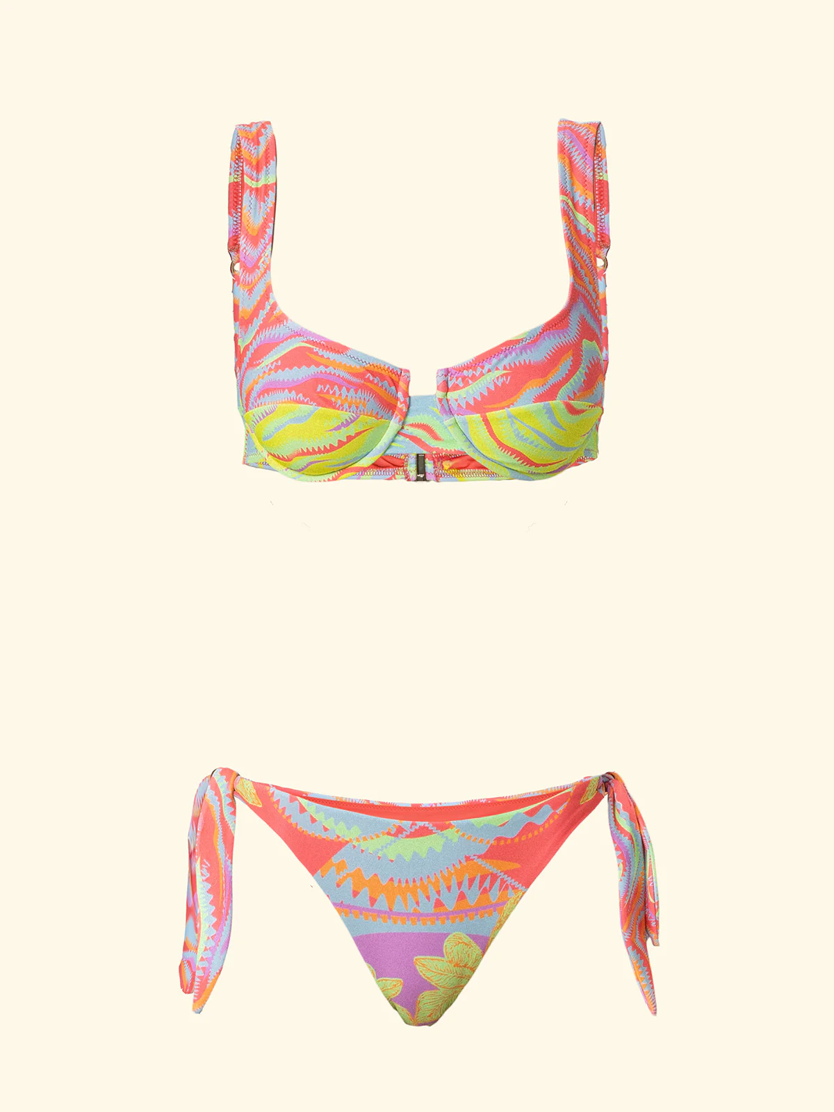 Bikini Donna F**K Reggiseno con Ferretto e Slip Regolabile Fantasia SW2303-X35 - Image 3