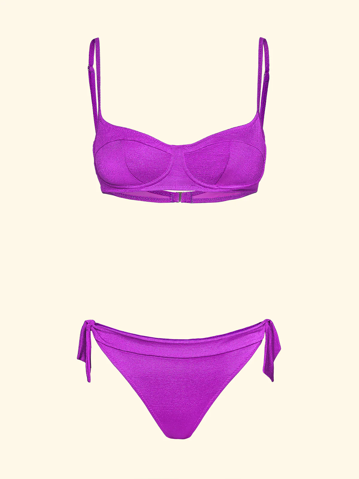 Bikini Donna F**K Reggiseno con Ferretto e Slip Regolabile Viola SW1804-PR - Image 3