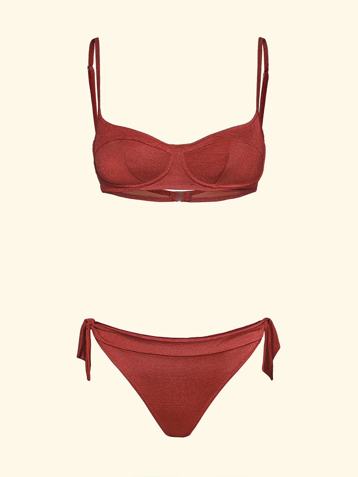Bikini Donna F**K Reggiseno con Ferretto e Slip Regolabile Ruggine SW1804-RU - Image 3