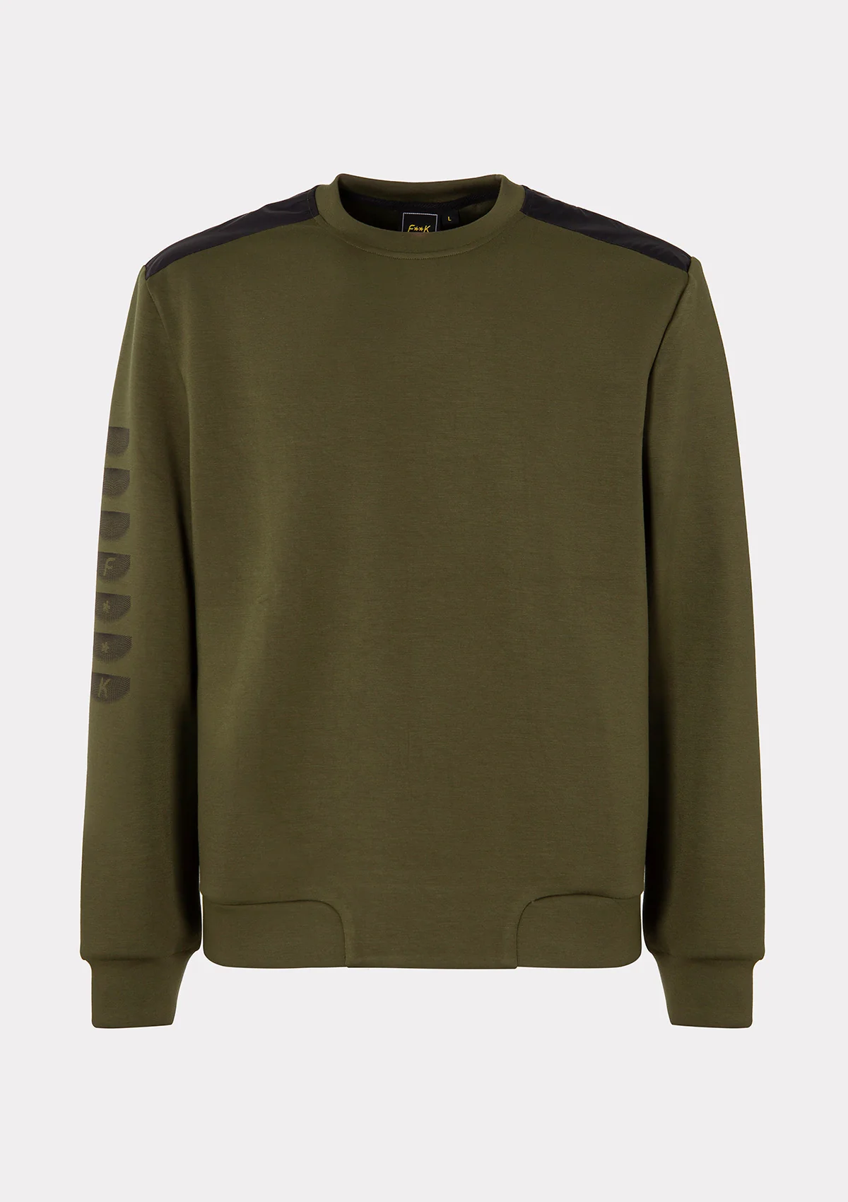 Felpa Paricollo Uomo F**K Verde Militare M3102-MG - Image 4