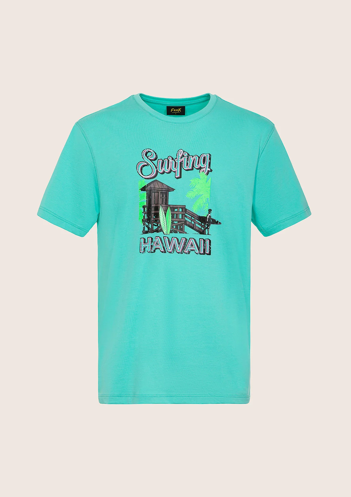 T-Shirt Uomo F**K Verde Acqua M01TS74-AQ - Image 3