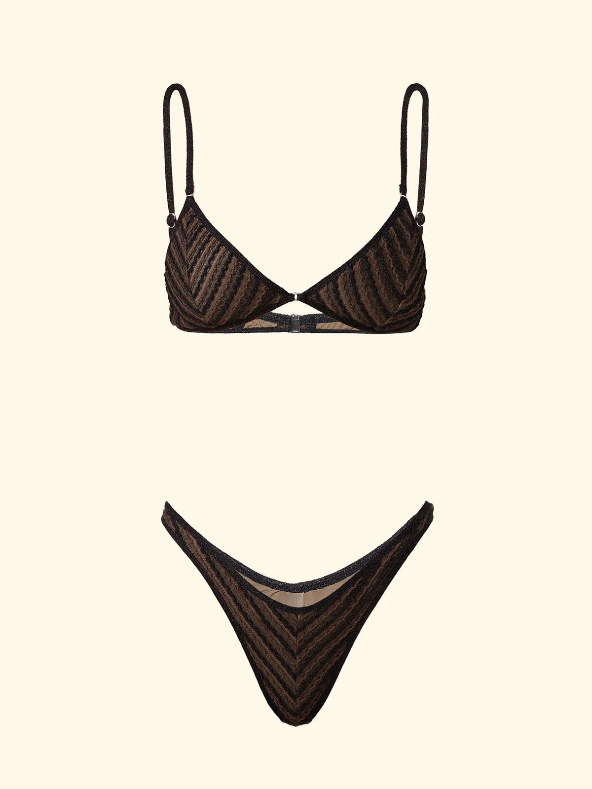Bikini Donna F**K Top con Slip Americano Fisso Nero SW0752-BK - Image 3