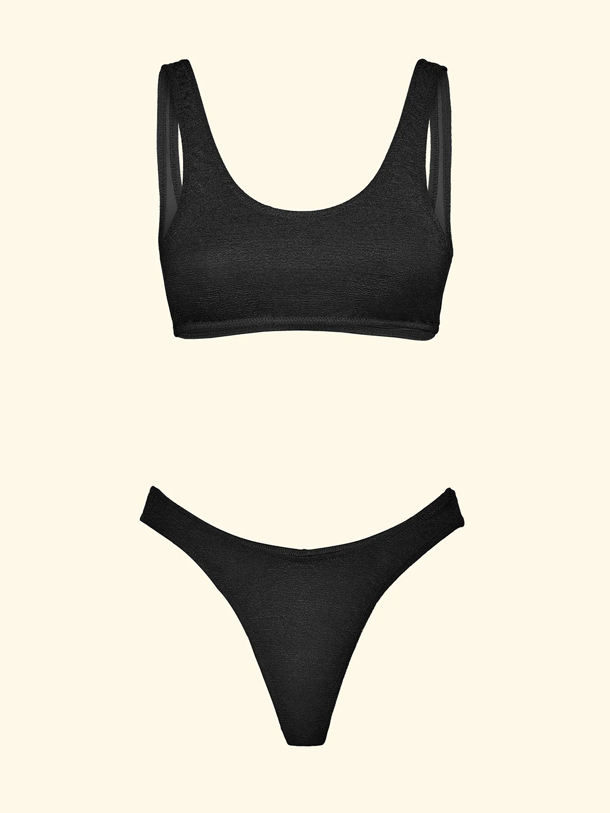 Bikini Donna F**K Top con Slip Americano Fisso Nero SW1807-BK - Image 3