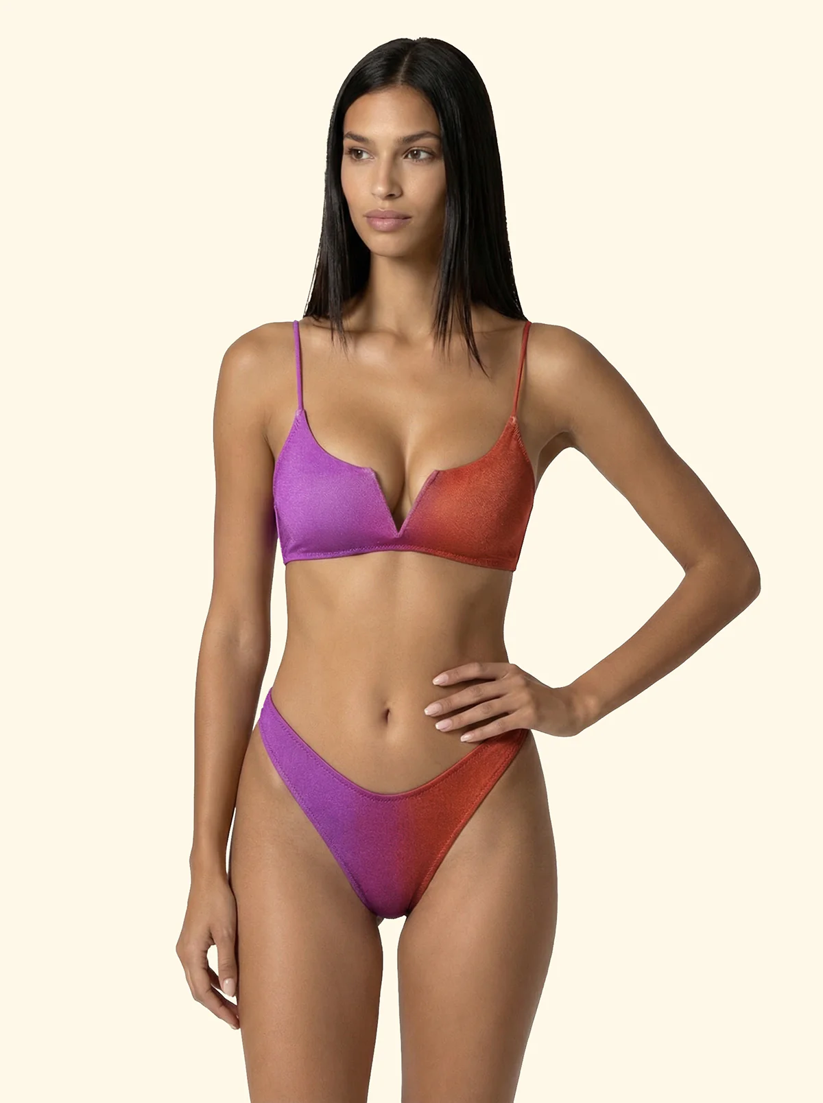 Bikini Donna F**K Top con Ferretto e Slip Americano fisso Fantasia SW1852-X81